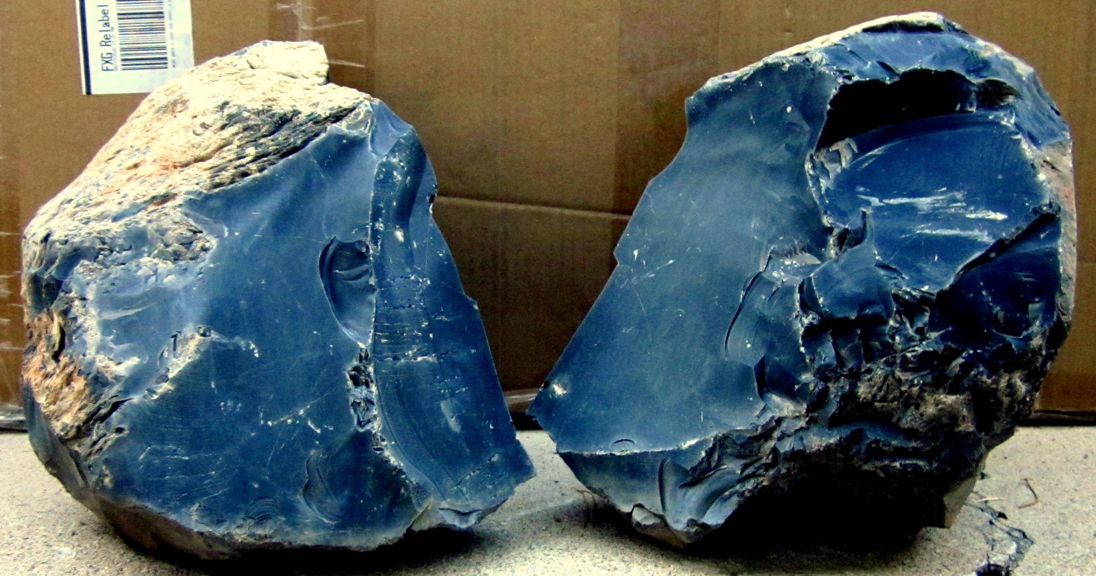 BLACK GLASS OBSIDIAN 42 LBS TOTAL 1 LG ROCK THAT SPLIT IN 2 PC NATURAL RAW ROUGH
