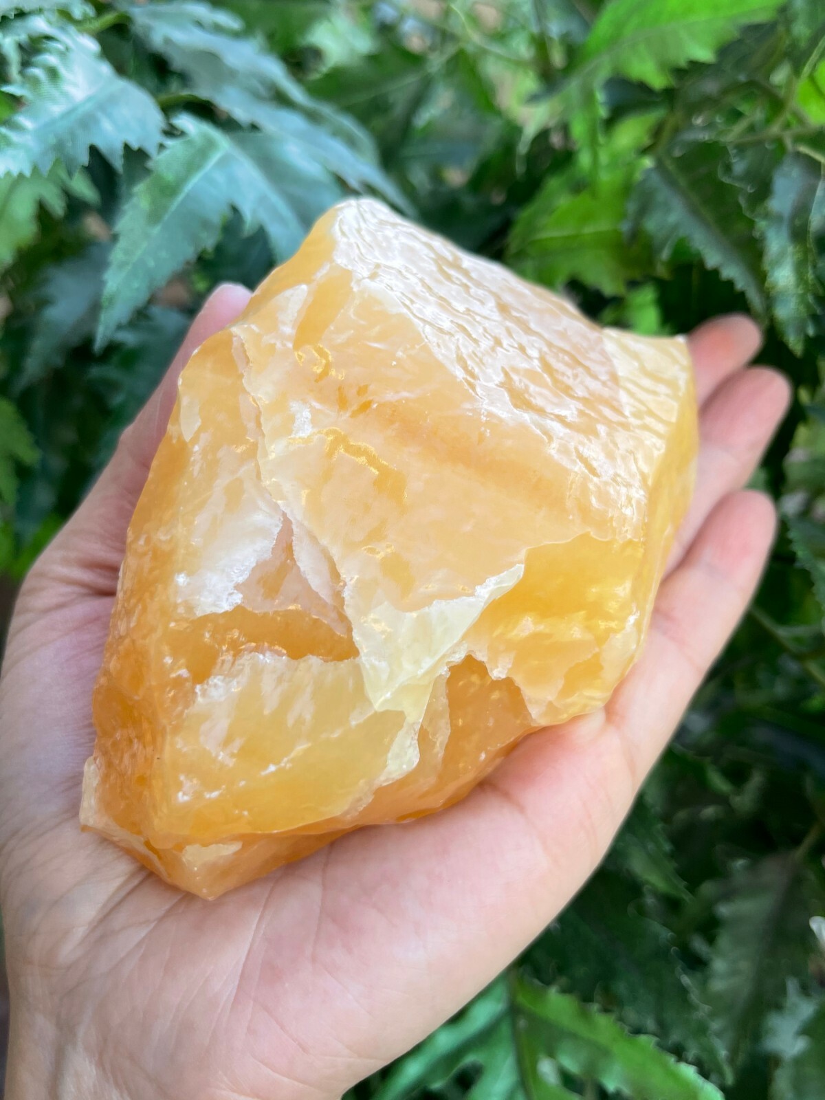 Extra Large Orange Calcite Rough Stones, 3″ – 5″ Raw Calcite Orange Natural