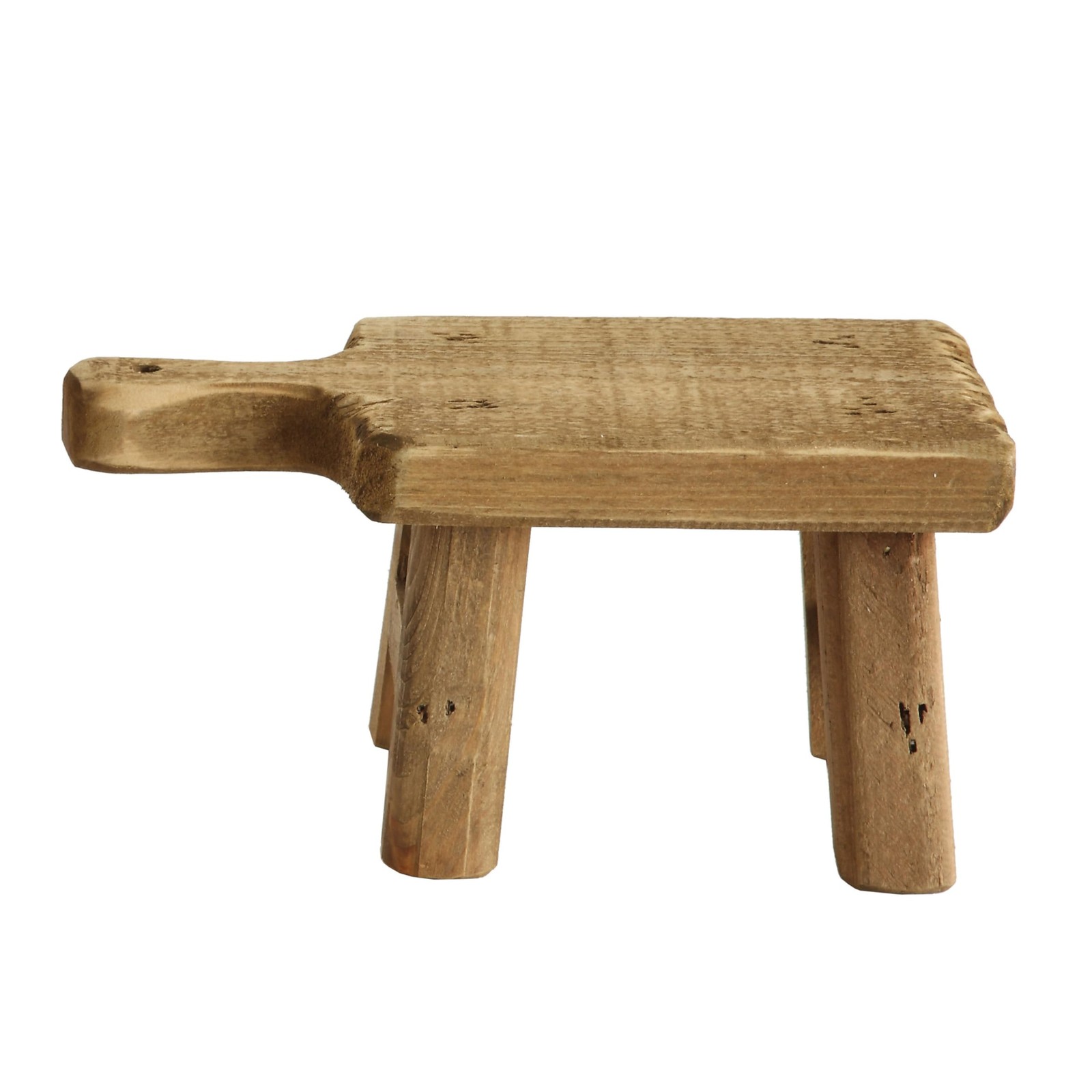 Small Wood Pedestal with Handle