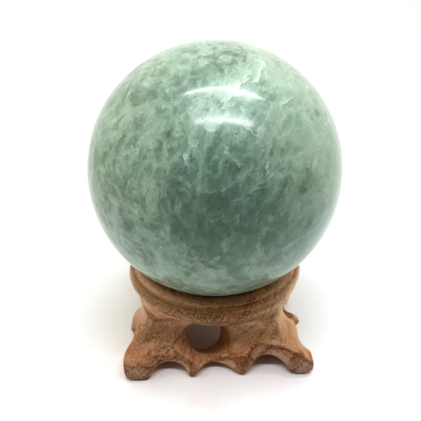Siberian Jade Sphere 64mm Green Jadeite Jade Stone Ball Polar Urals Siberia 464g
