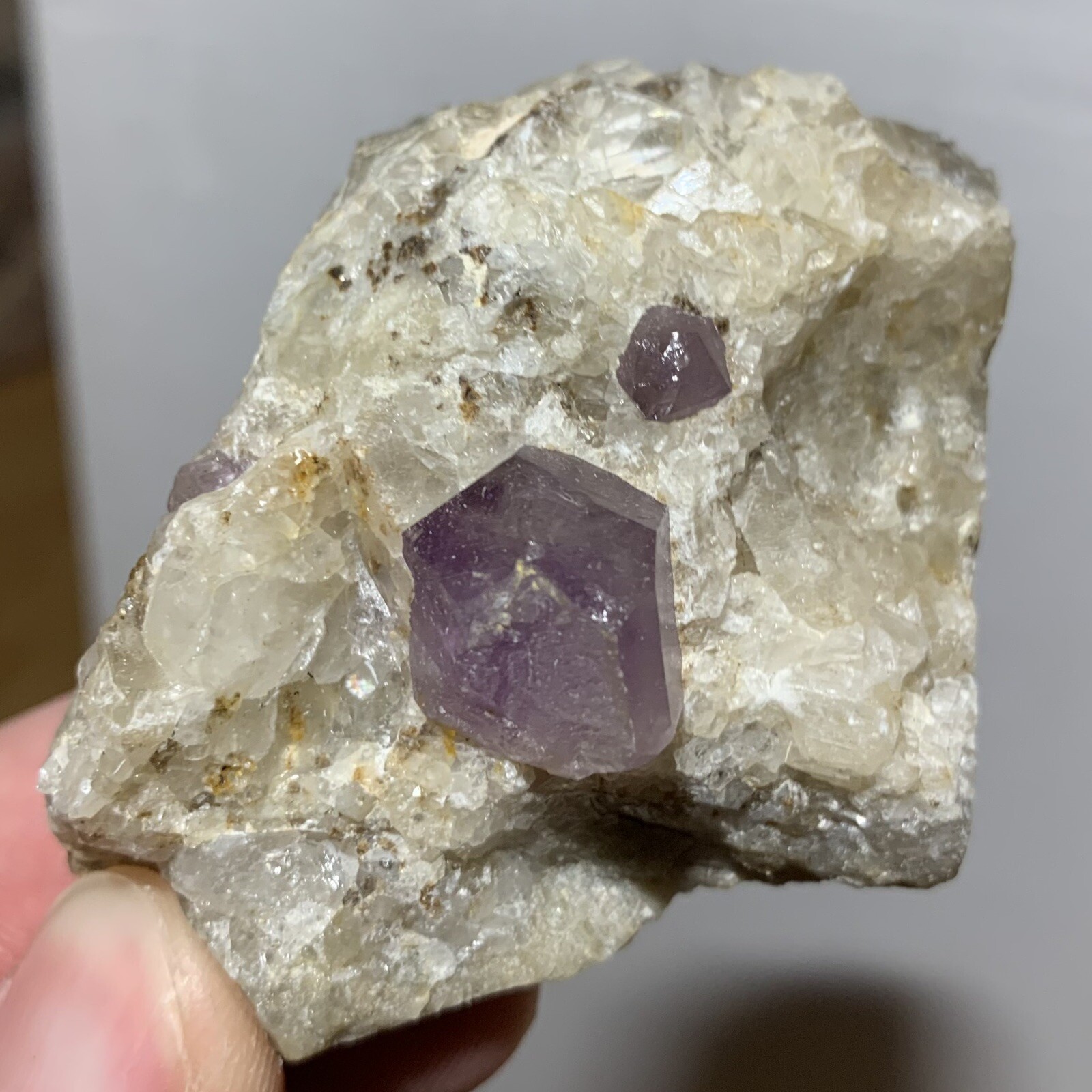 Amethyst Quartz Crystal In Calcite Muqur Ghazni AFGHANISTAN 96g