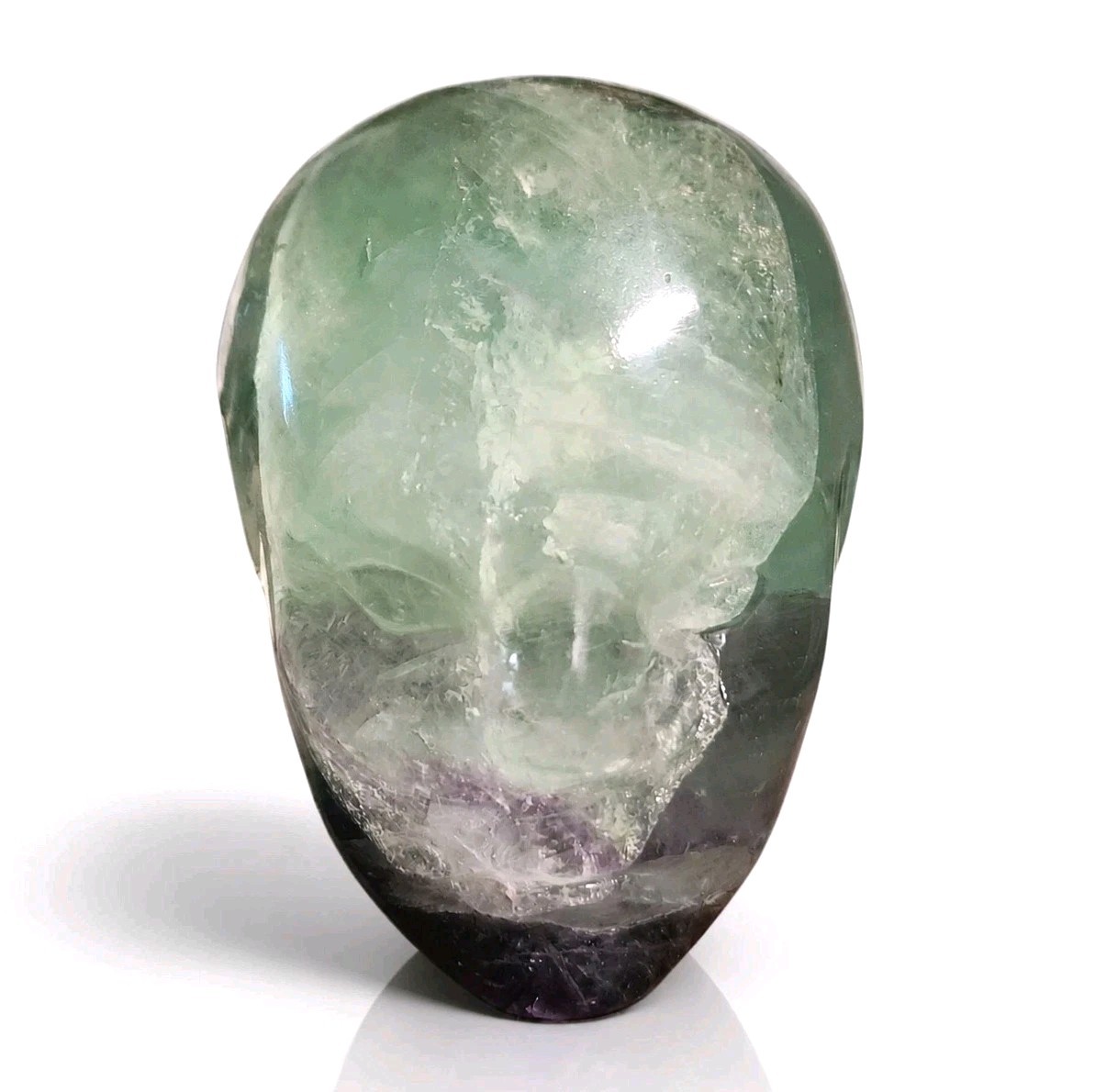 Fluorite Hand Carved Alien Head 3.25″ Tall – 800 grams – USA