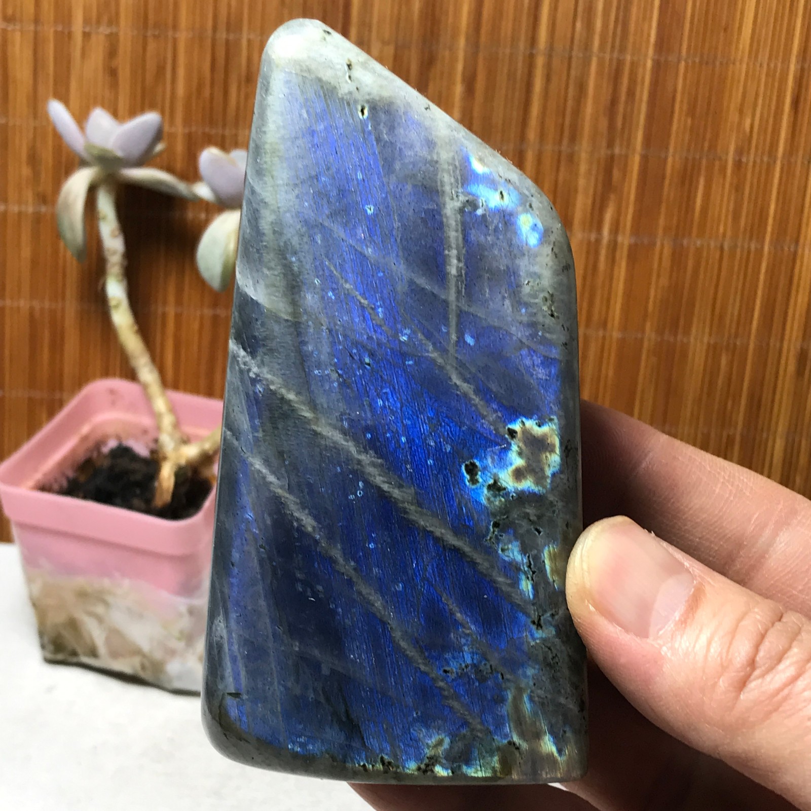 108-53-40mm Natural Labradorite Crystal gemstone Polish Mineral Specimen A3327