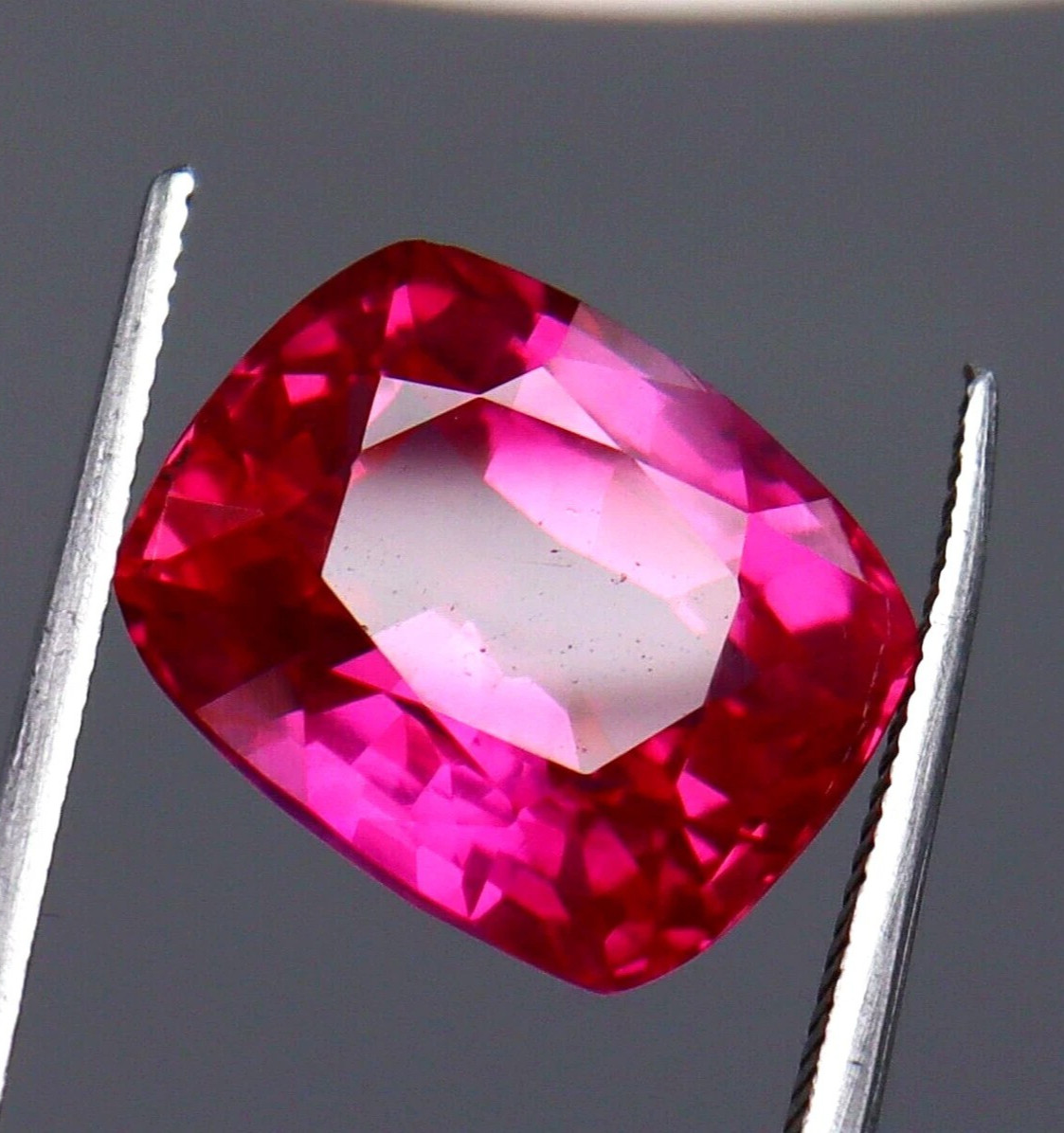 10.50 Ct Natural Hot Pink Mahenge Spinel Cushion Cut Certified Loose Gemstone