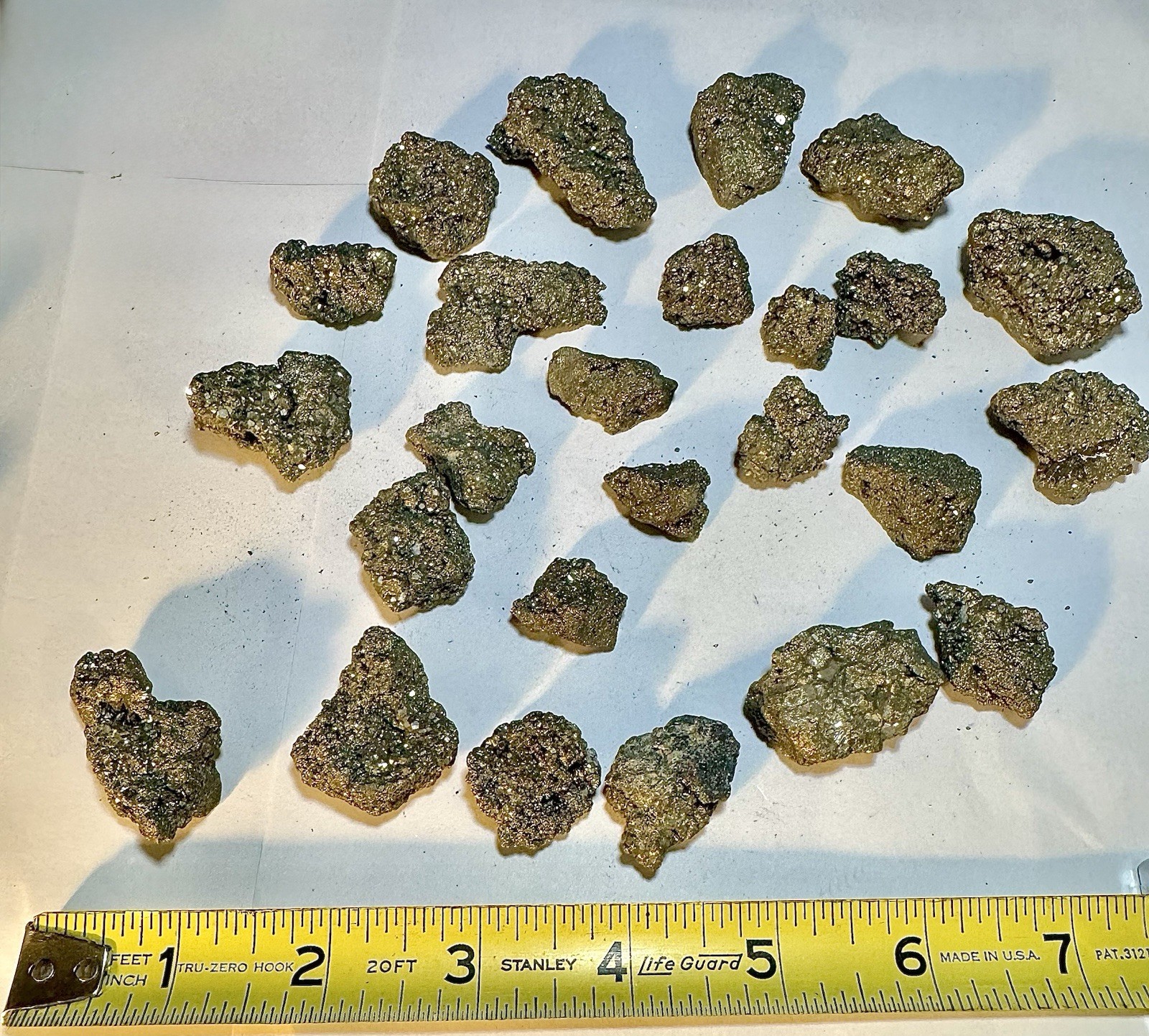 25 Natural Iron Pyrite Rough Specimens 1 Lb 1 Oz Mineral Crystal Lot Fool’s Gold