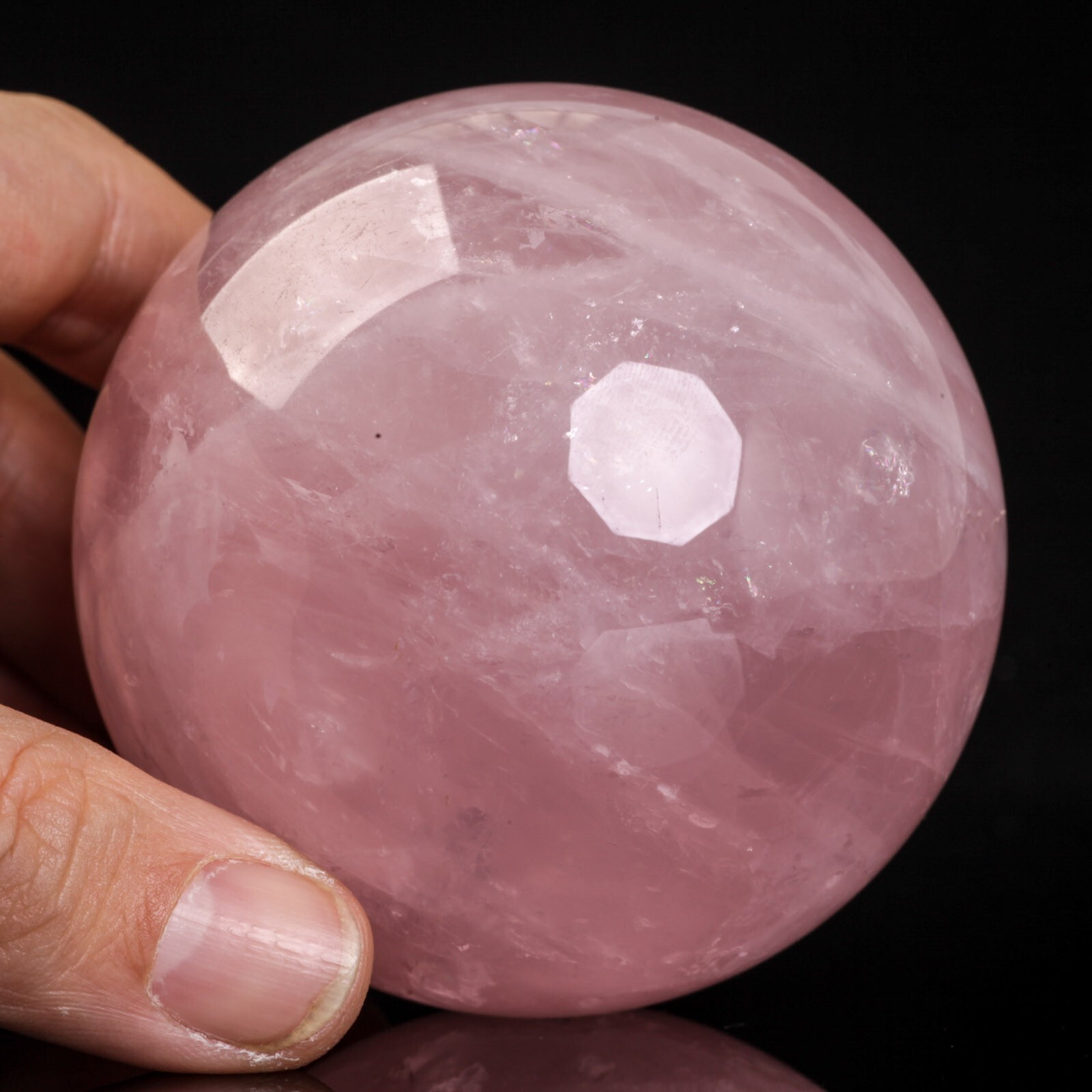 513g72mm Rose Quartz Sphere Crystal Ball Healing Natural Pink Decor Energy Stone