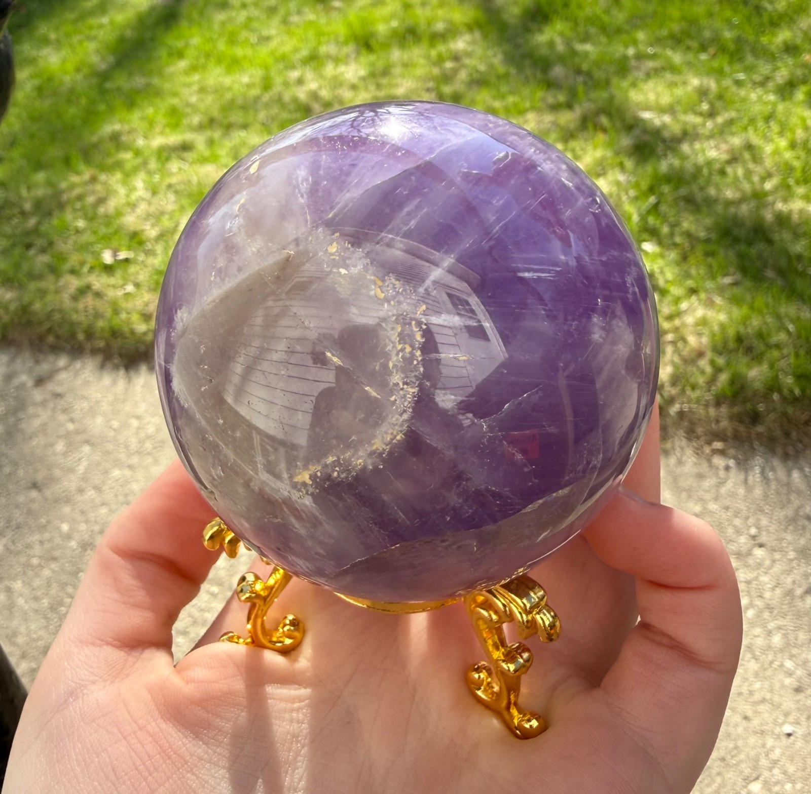 Amethyst Crystal Sphere with Stand