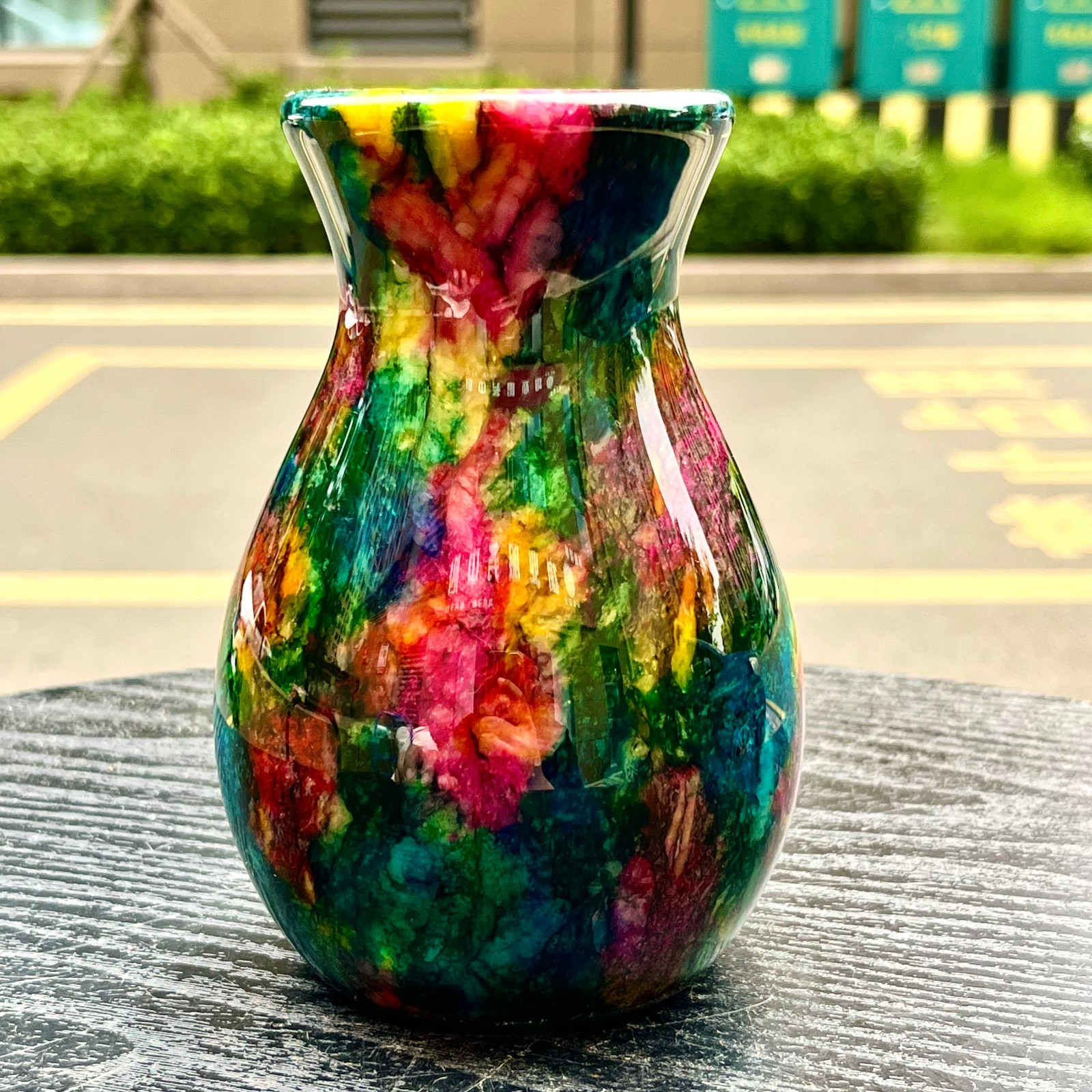 1.08LB Natural “Seven Colors Jade” vase specimen -Taiwan China