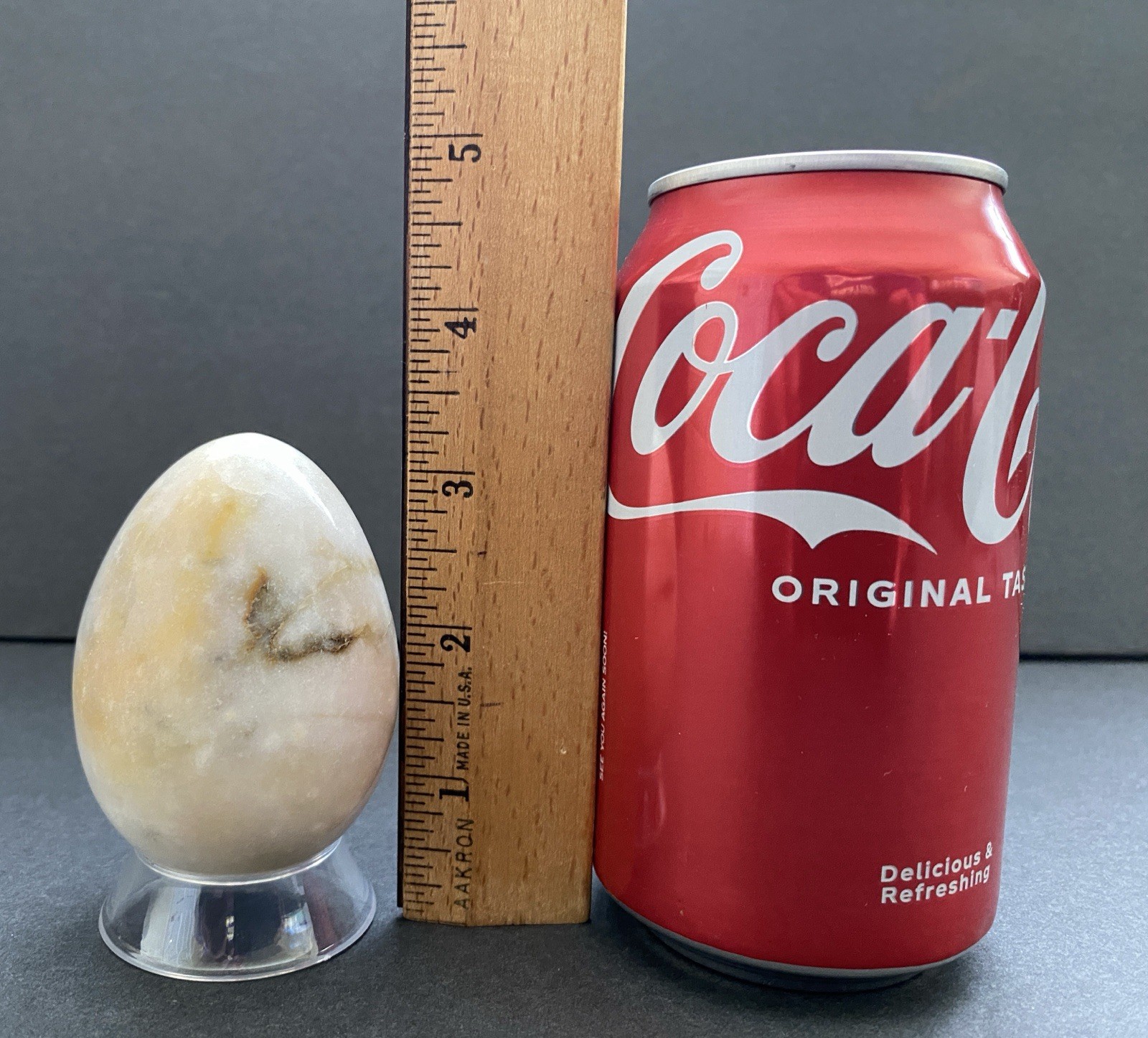 Natural Onyx Stone Egg With Stand Hand Polished Banded Agate Calcite Crystal