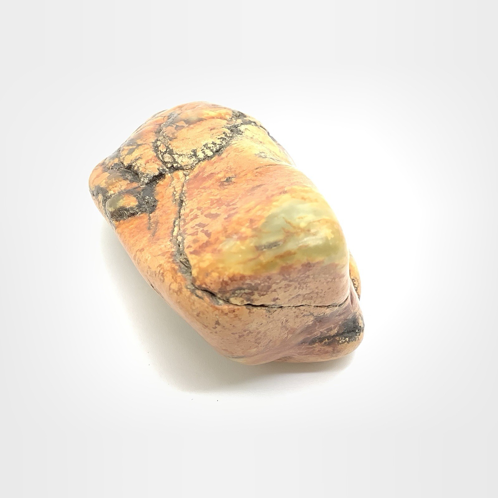Siberian Jade Cobble White Brown Orange Nephrite Jade Vitim River Siberia 207g