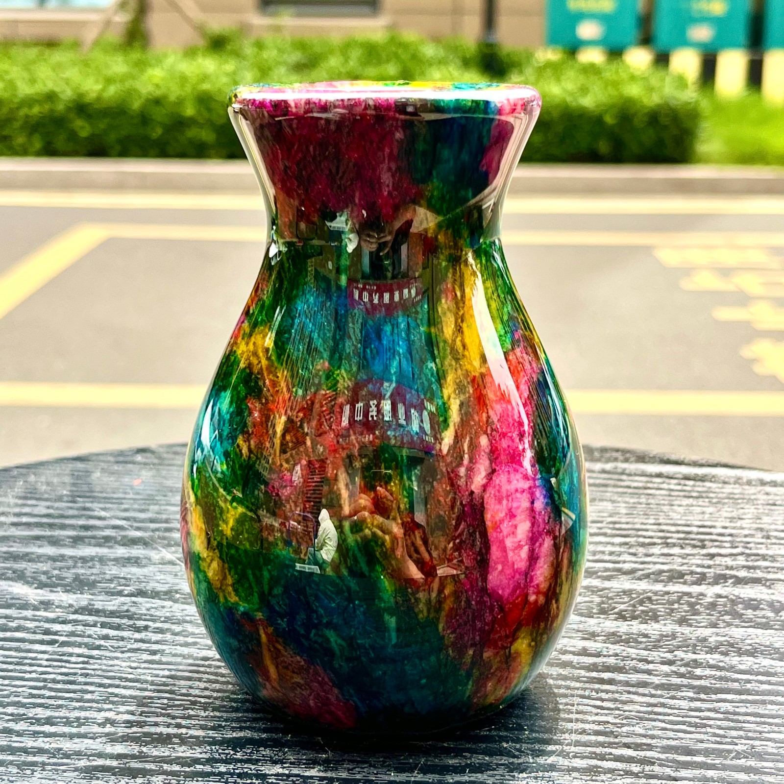 1.08LB Natural “Seven Colors Jade” vase specimen -Taiwan China