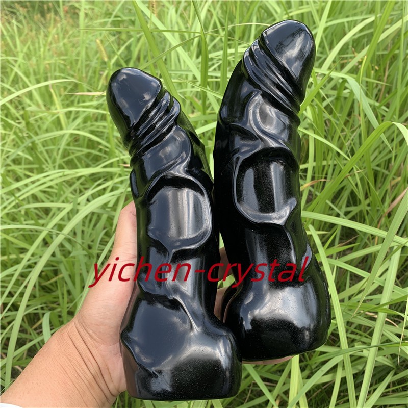 8″+ Large Natural Obsidian Quartz penis skull hand carved crystal reiki gift 1pc