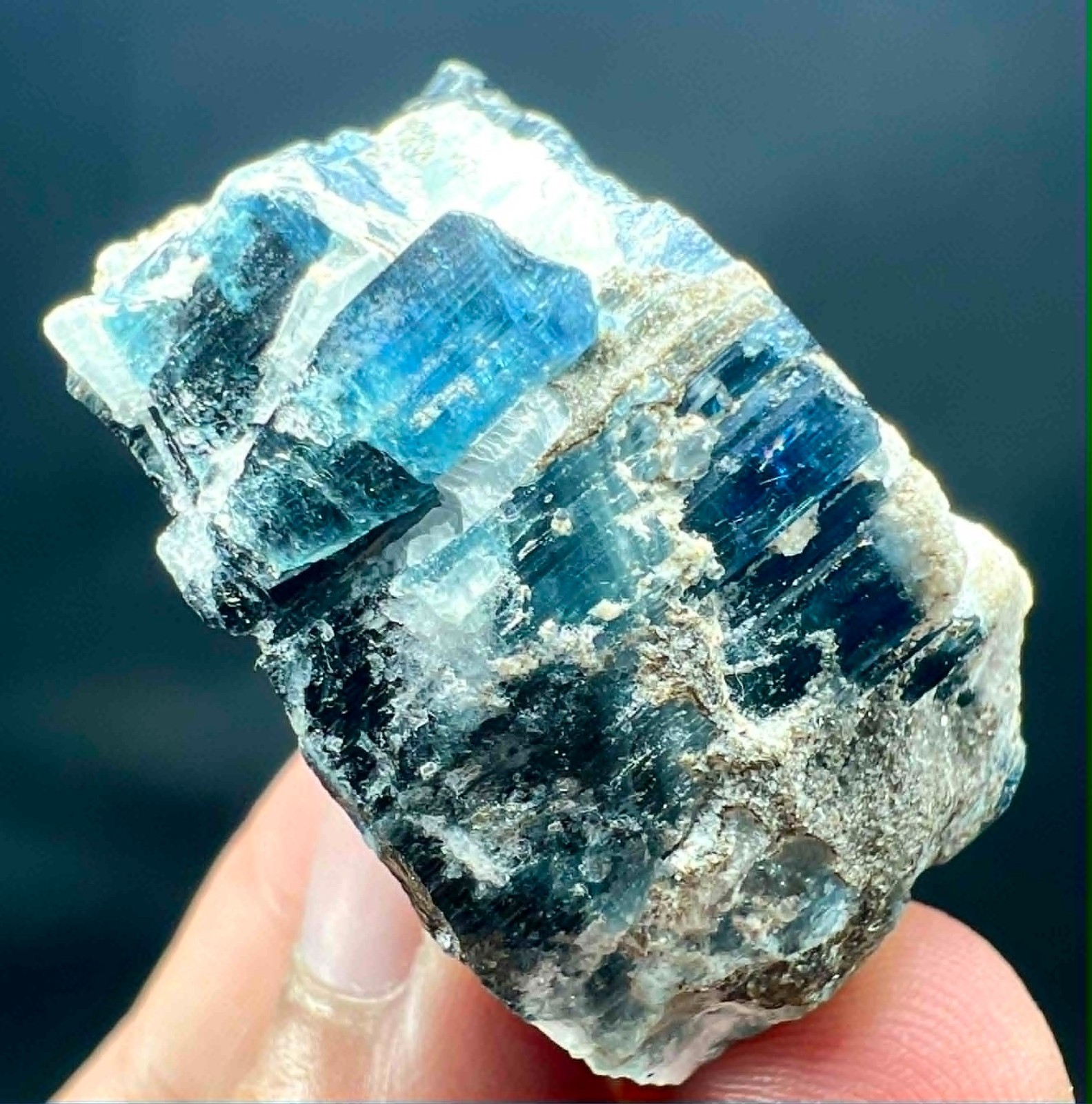 360 Carat Ultra Rare !!! Ink Blue Tourmaline Huge Crystal @Afg