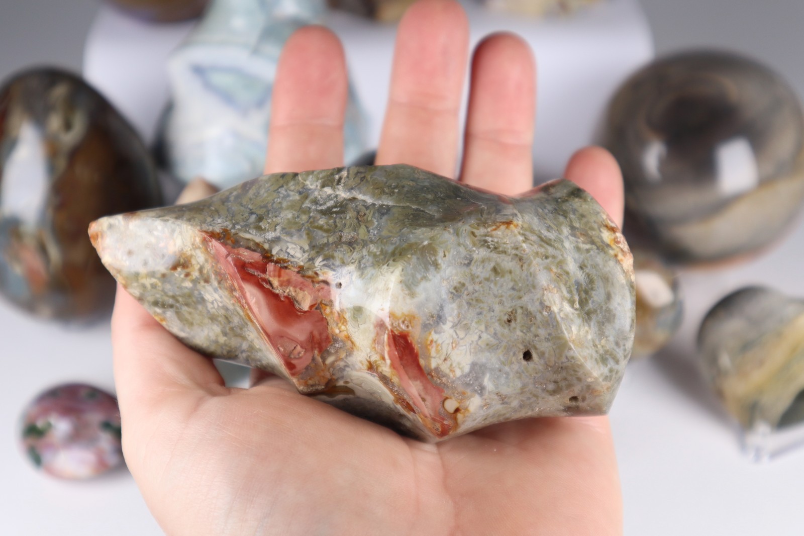 HUGE Polished JASPER CRYSTALS Collection – 12.5 lbs Mixed Sea Jasper Polychrome
