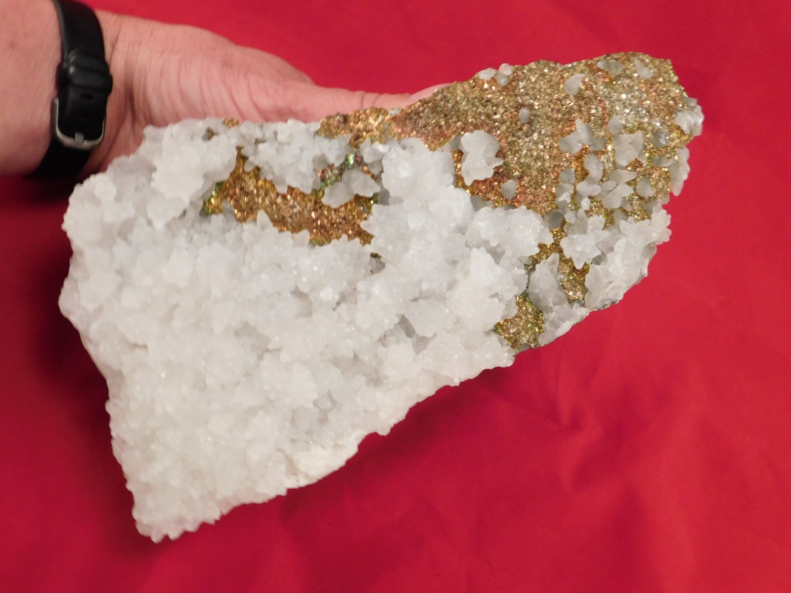 BIG! MARCASITE Crystal Cluster with Fluorescent Calcite Crystals Mexico 2464gr