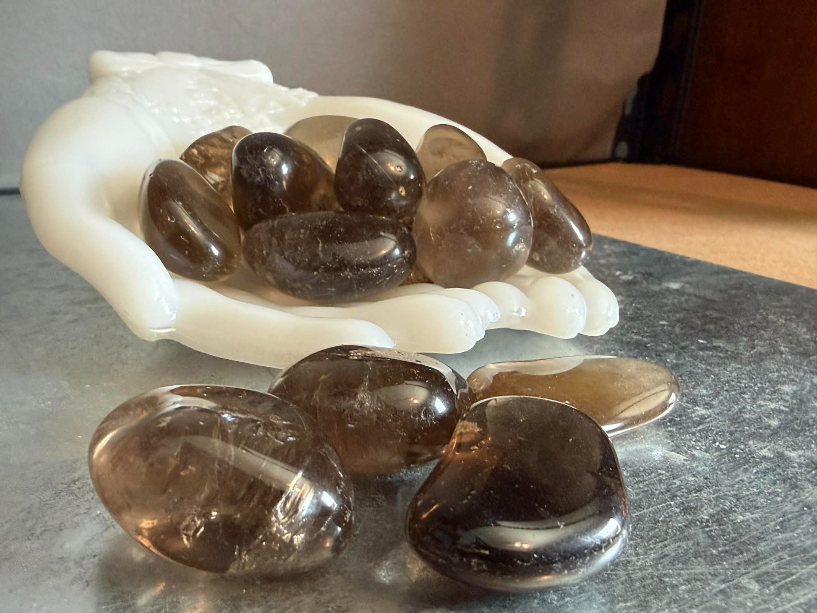 Bulk Wholesale Lot Medium Palmstone Smoky Quartz Extra grade 30-40 mm, 14 pieces