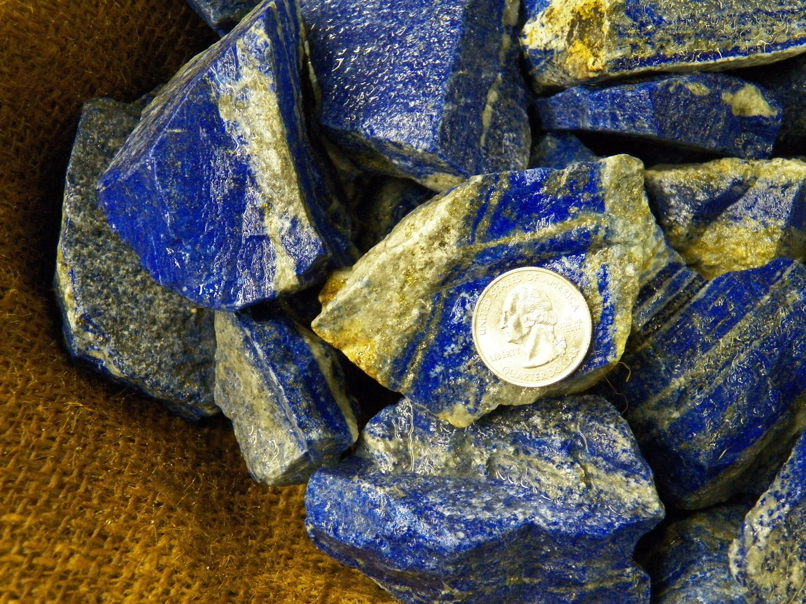 3000 Carat Lots of High End Lapis Rough – Plus a FREE Faceted Gemstone