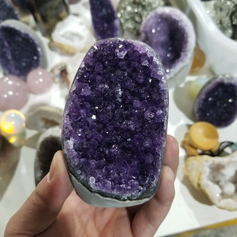 Natural Amethyst Quartz Crystal Cluster Healing Stone Geode Specimen Collections