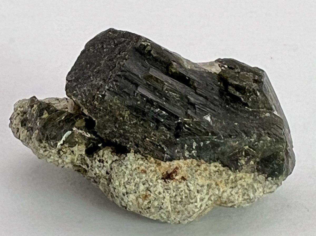 Epidote Crystal on Prehnite Mineral Specimen, Kayes Region, Mali 8.7 g.