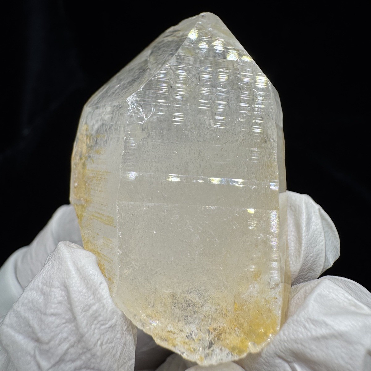 “Golden Archive Tablet” Ganesh Himalayan Flat Top Curved Lemurian Quartz Crystal