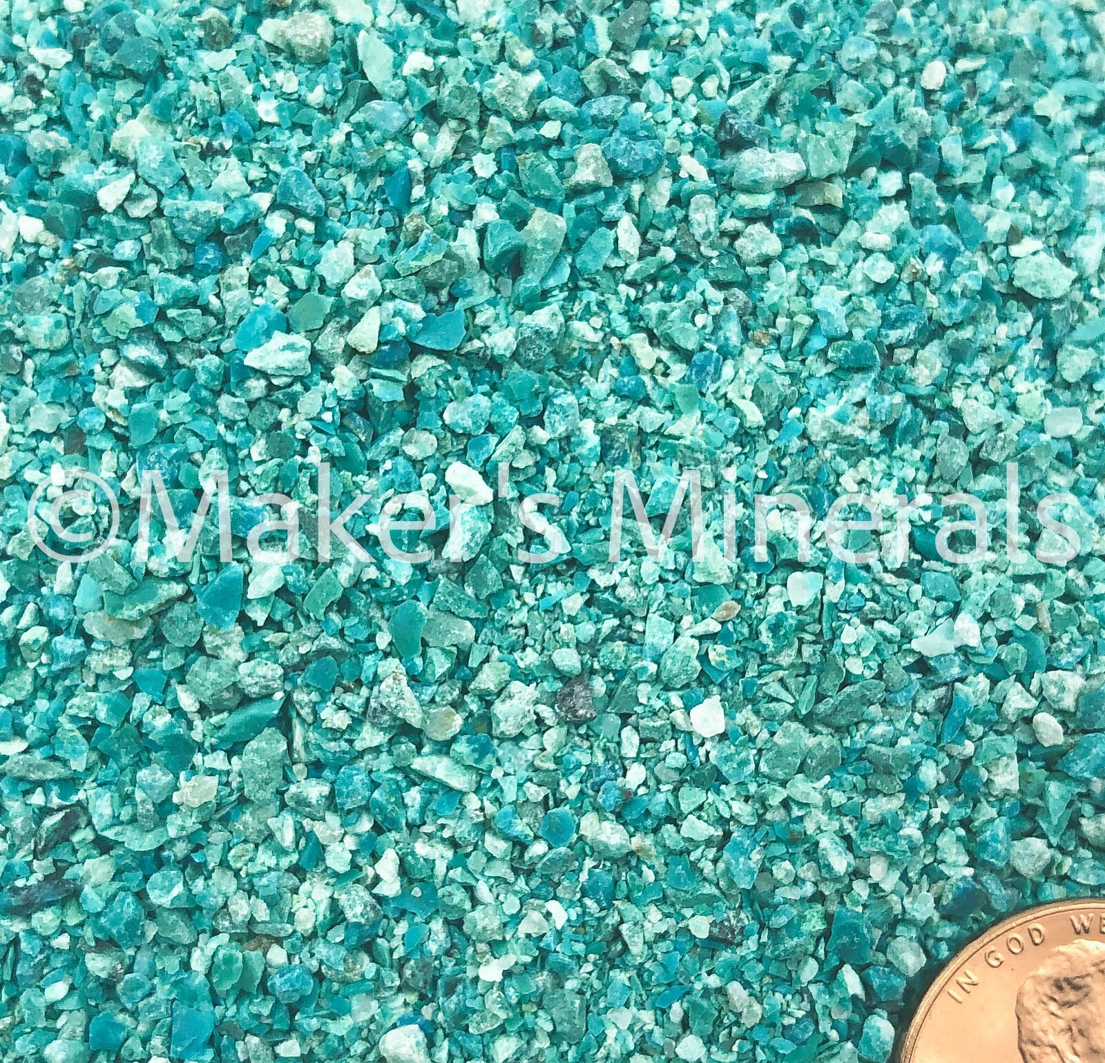 Crushed Blue-Green Chrysocolla Sand 2mm-0.25mm for Ring Inlay, Woodworking, Art