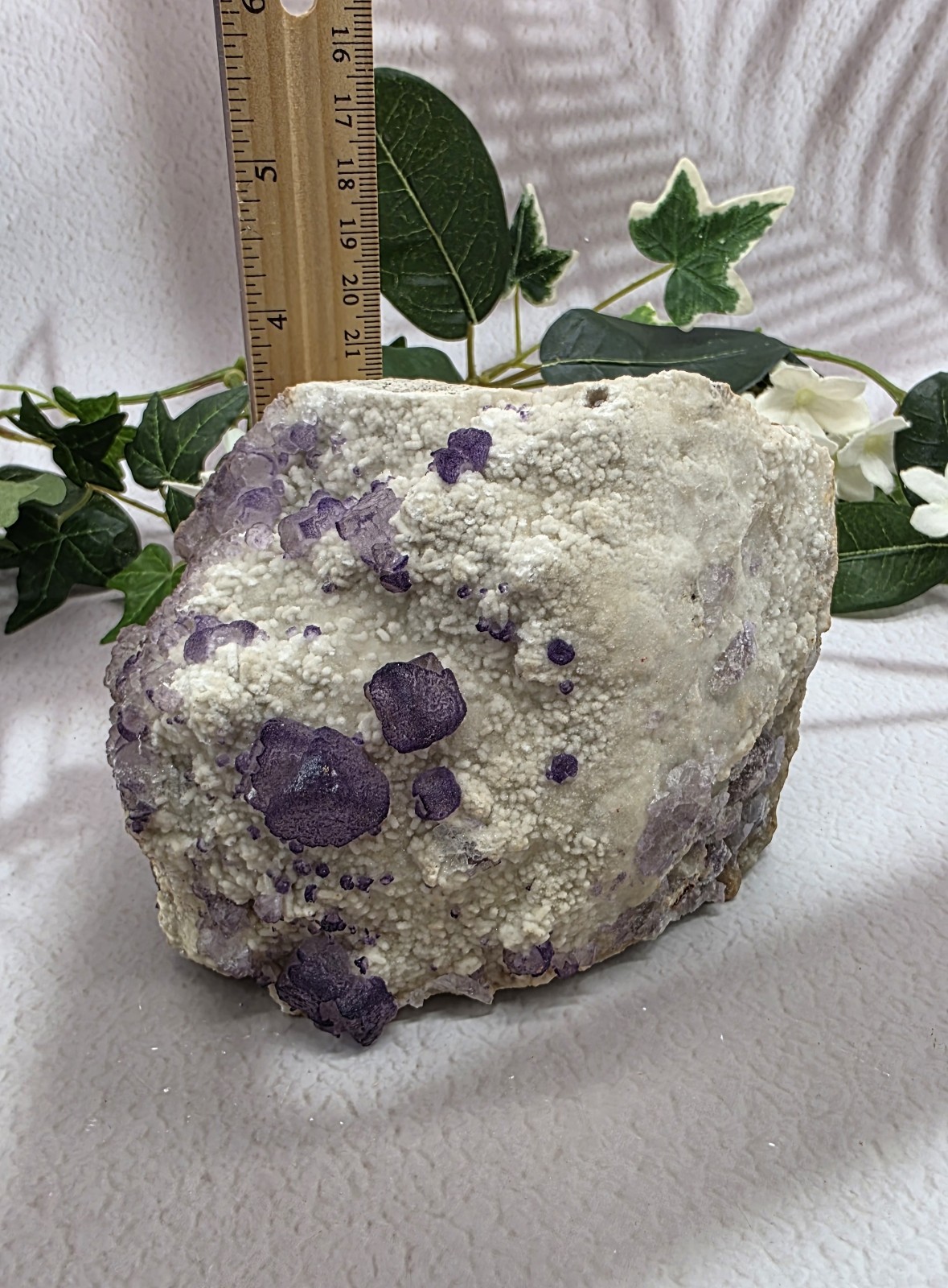 Large Fluorite on Barite Cabinet Specimen – Purple Cubic Crystals – 3 lb Natural