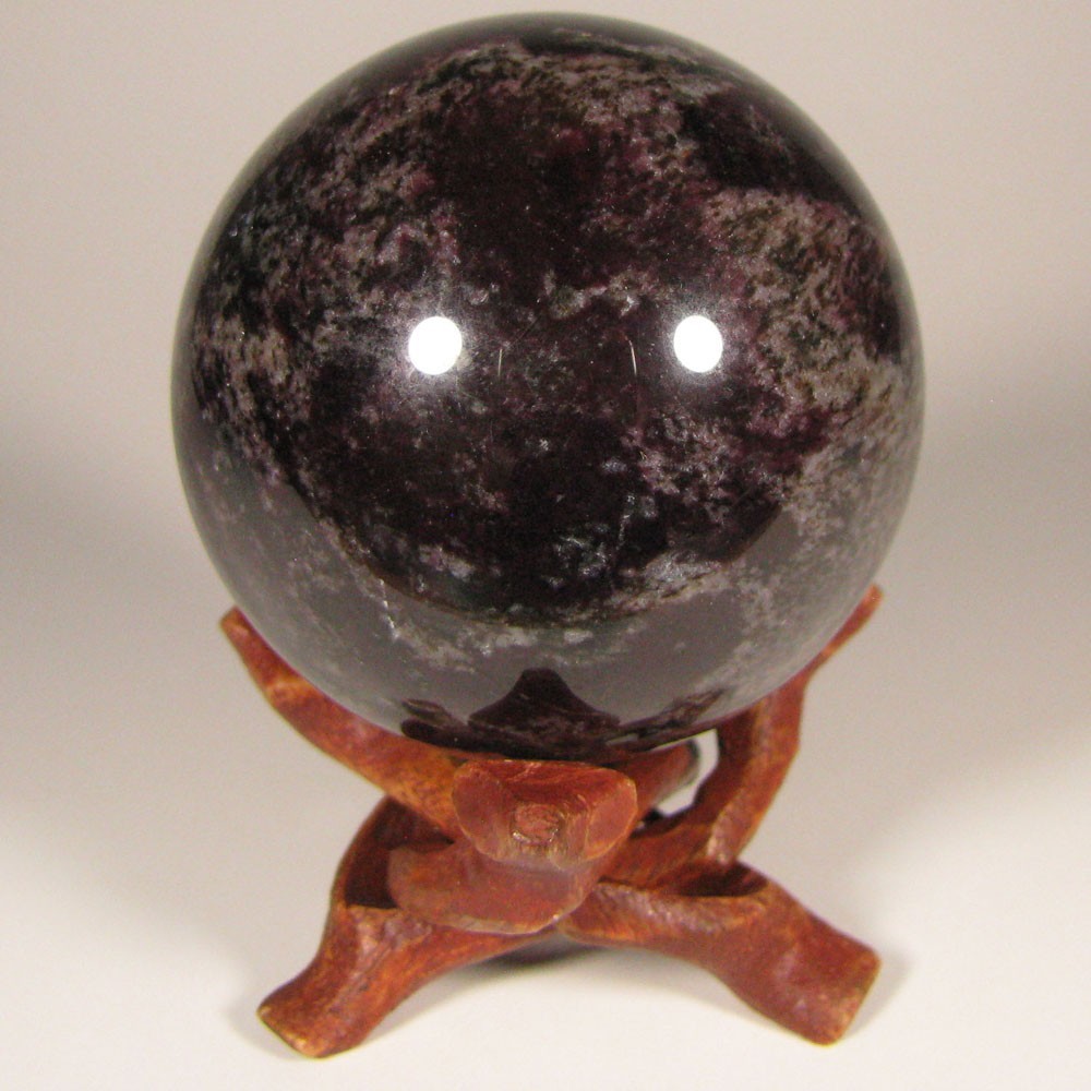 2.1″ PURPLE DUMORTIERITE Gemstone Sphere Ball w/ Stand – India – 54mm