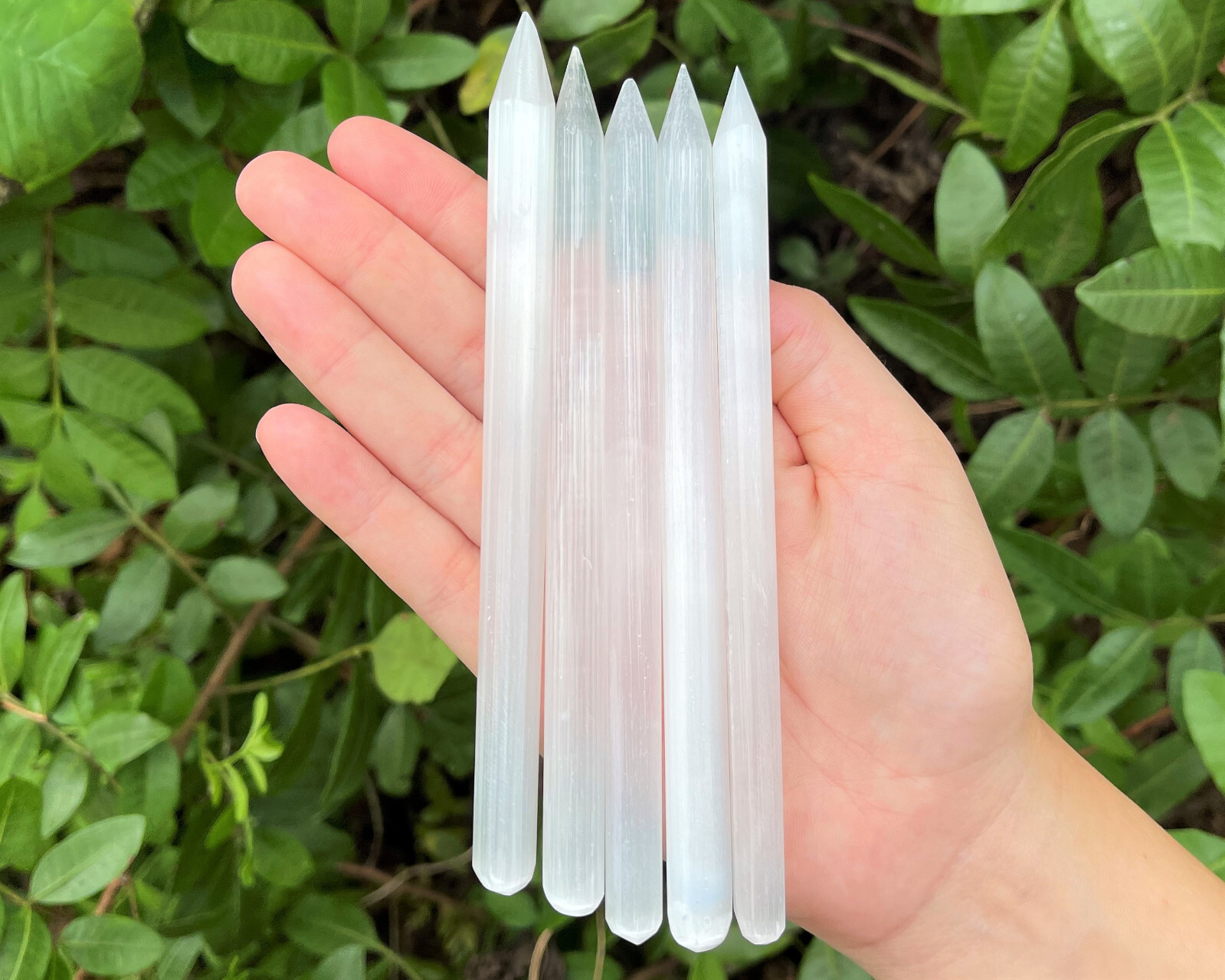 White Selenite Wand 6″ (Selenite Pencil, Crystal Healing, Polished Selenite)
