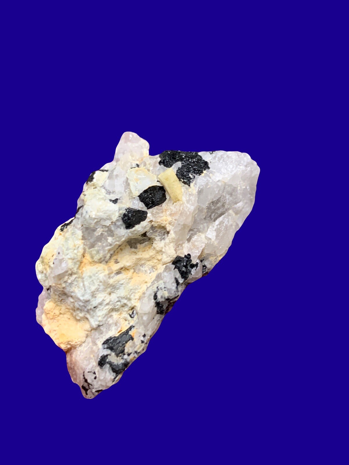 Golden Beryl (Heliodor)/Black Tourmaline. Crystals Gemstones Rocks Minerals