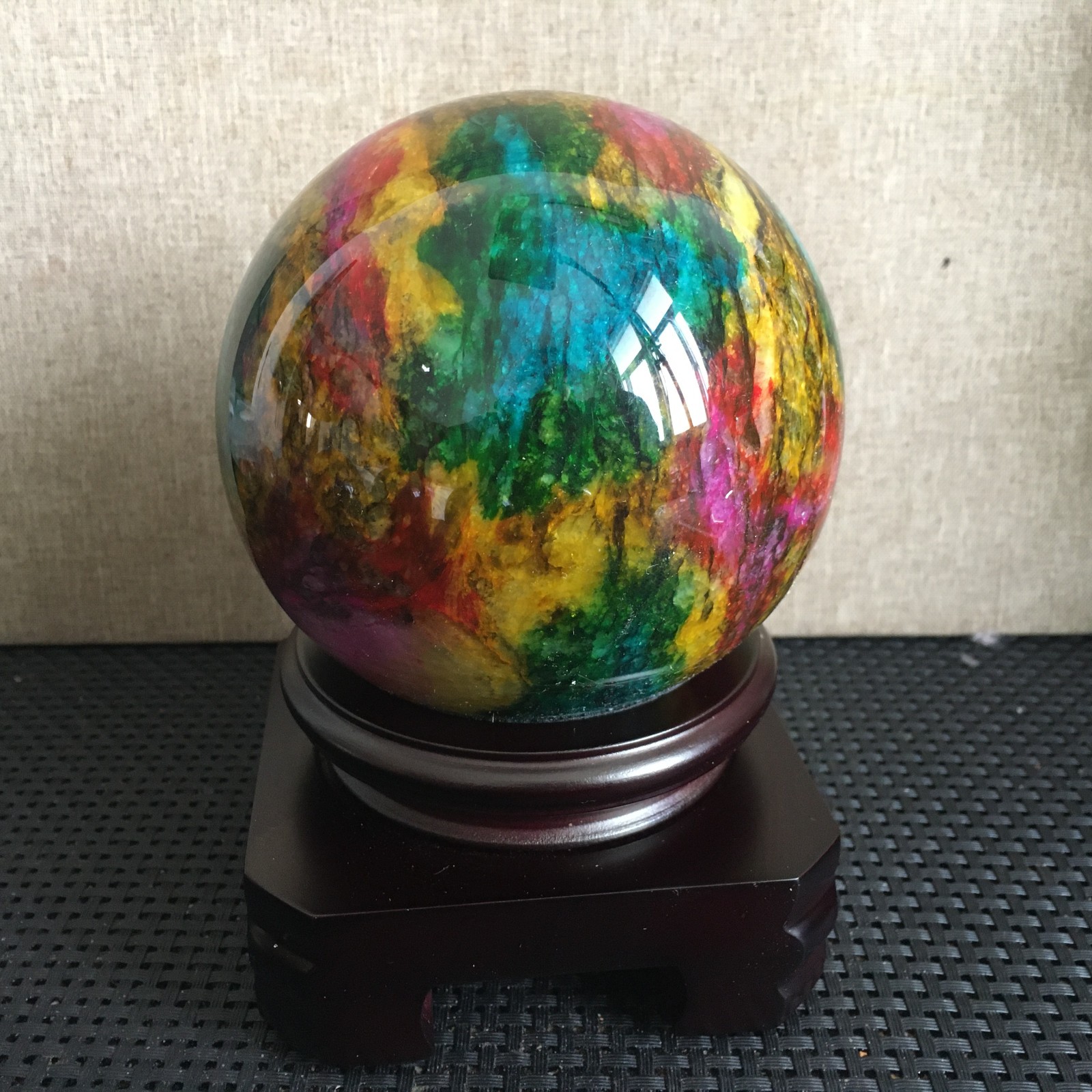 1468g “Seven Colors Jade” crystal sphere specimen -Taiwan China