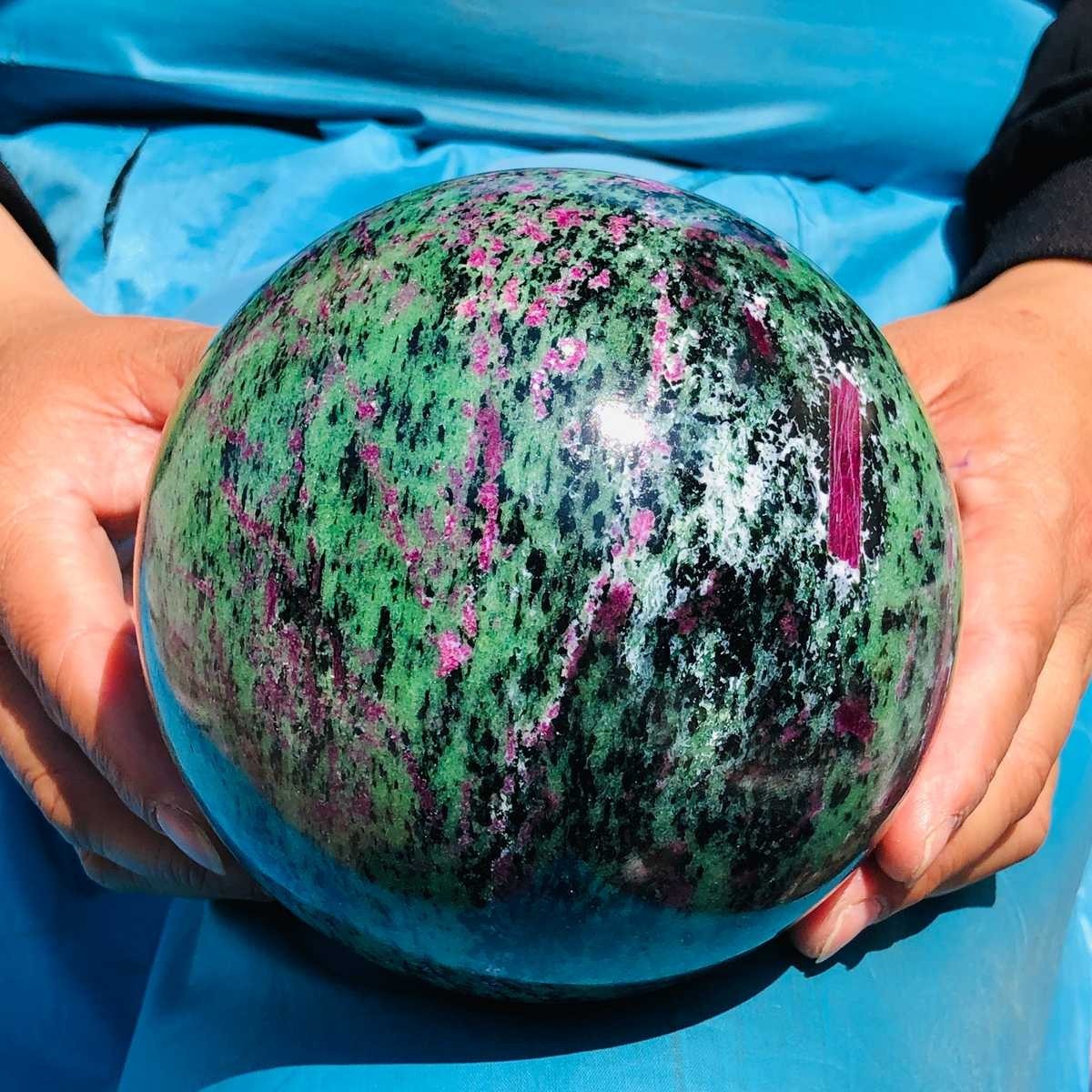 6.75 LB Large Natural Ruby Zoisite Sphere Crystal Healing Stone Specimen 5155