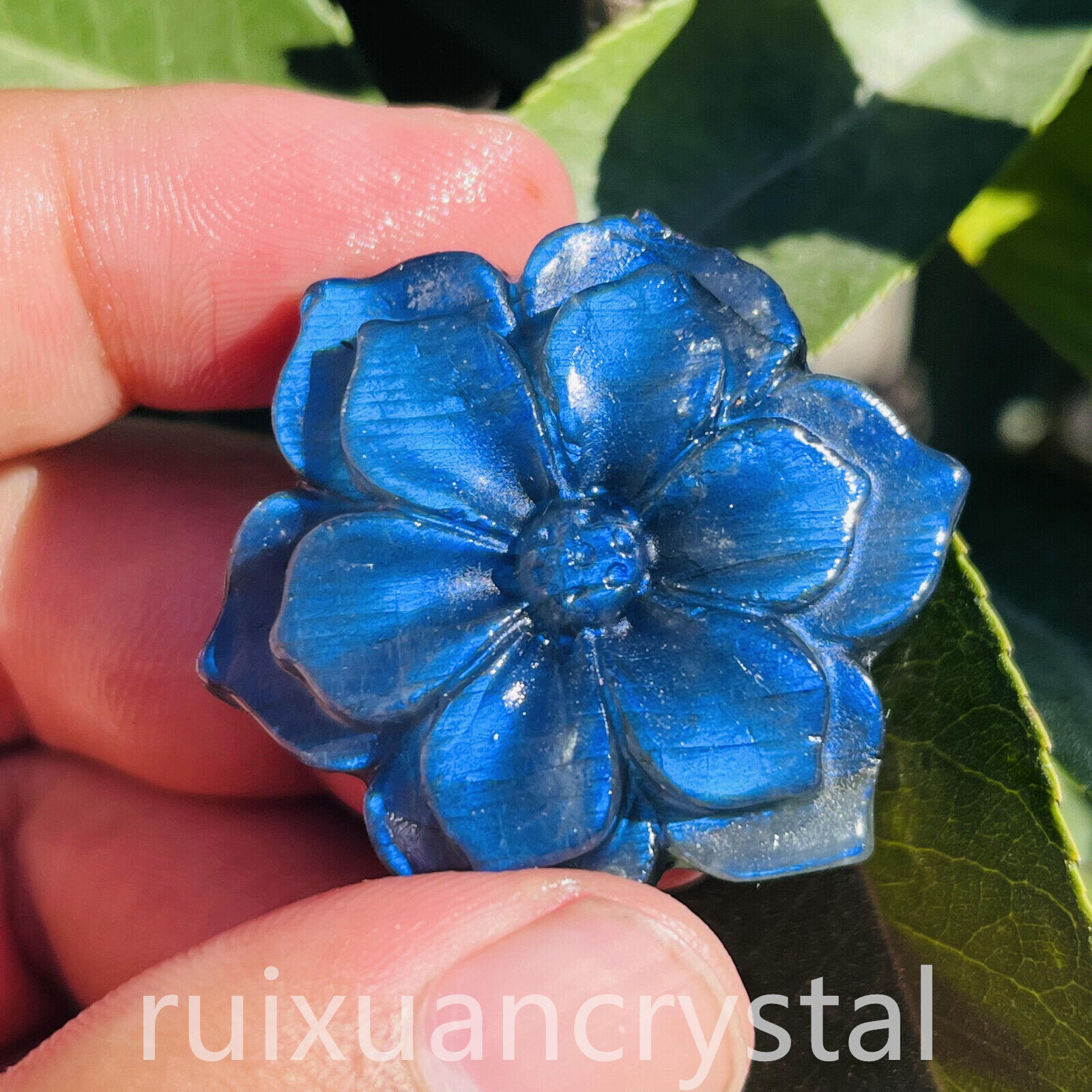 1pc Natural Labradorite Quartz Hand-Carved Flower skull Crystal Reiki healing