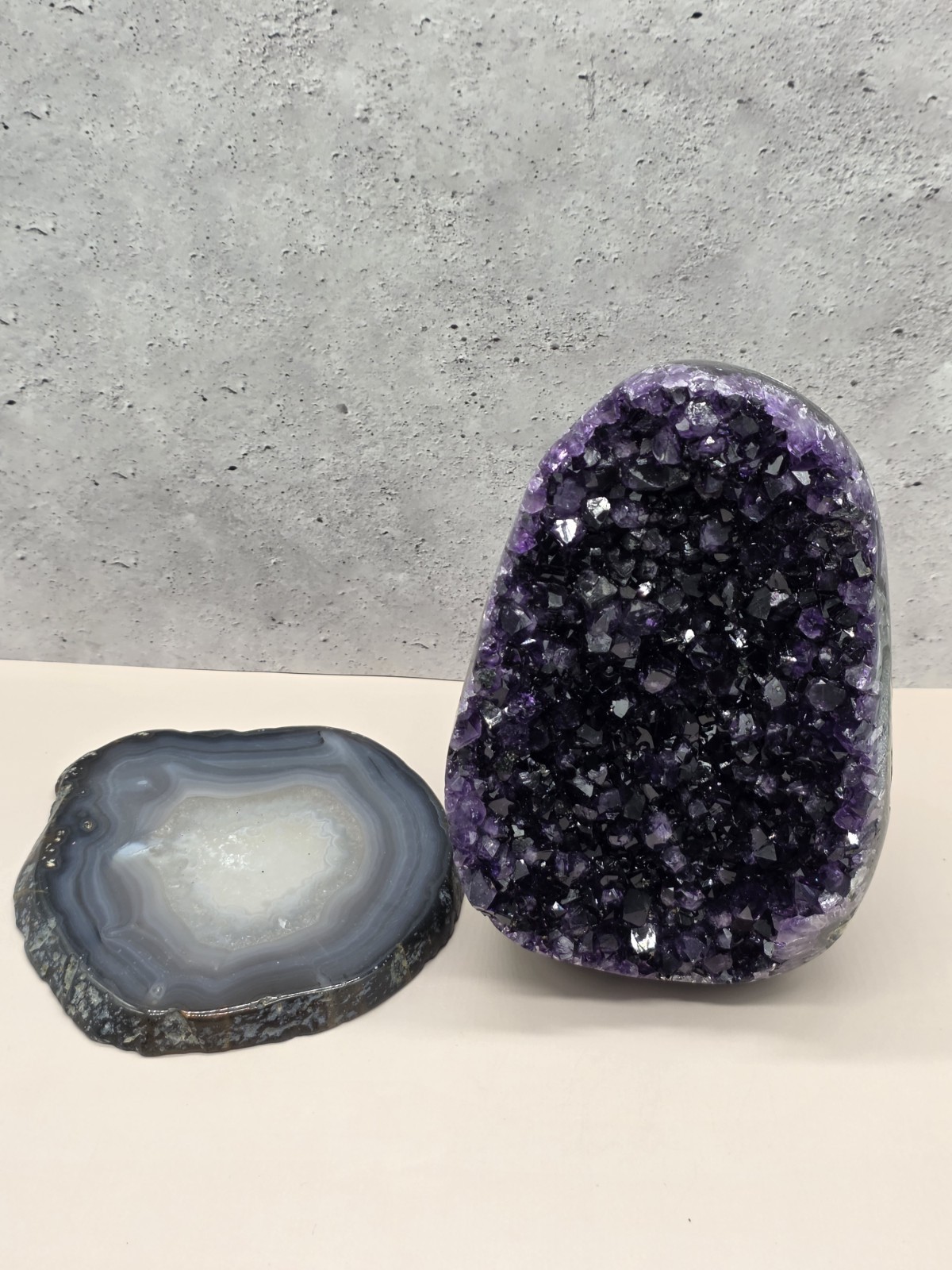 Uruguay Amethyst Geode Dark Purple Crystal Cluster Agate Slab Mine Direct 5LB +