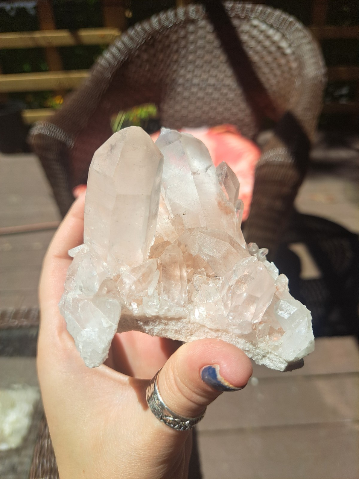 Pink Lemurian Quartz Cluster