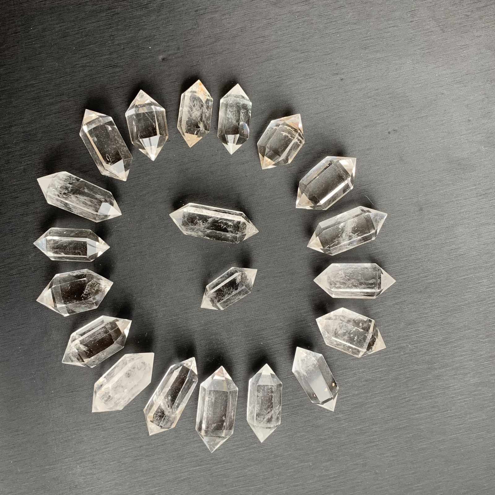 10pcs Natural clear quartz obelisk crystal double wand point healing 30-45mm