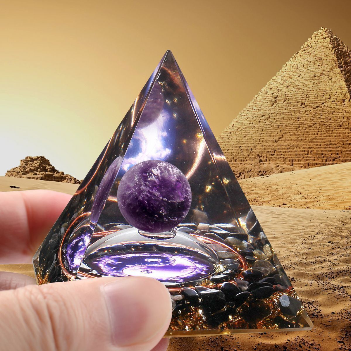 Orgone Pyramid Energy Generator Healing Meditation Orgonite Crystal Chakra Reiki