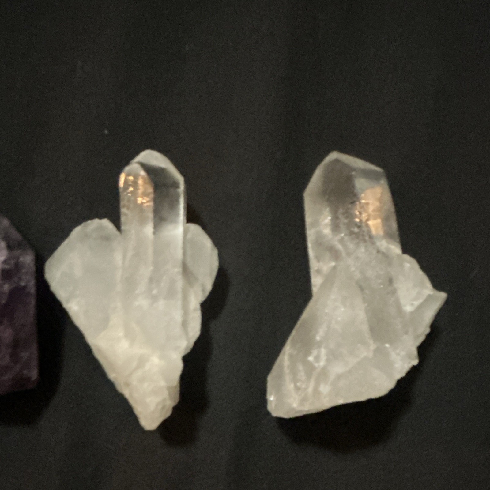 Mixed Lot of 5 Crystal Point Towers/Points, Purple & Clear/White, Point Shape