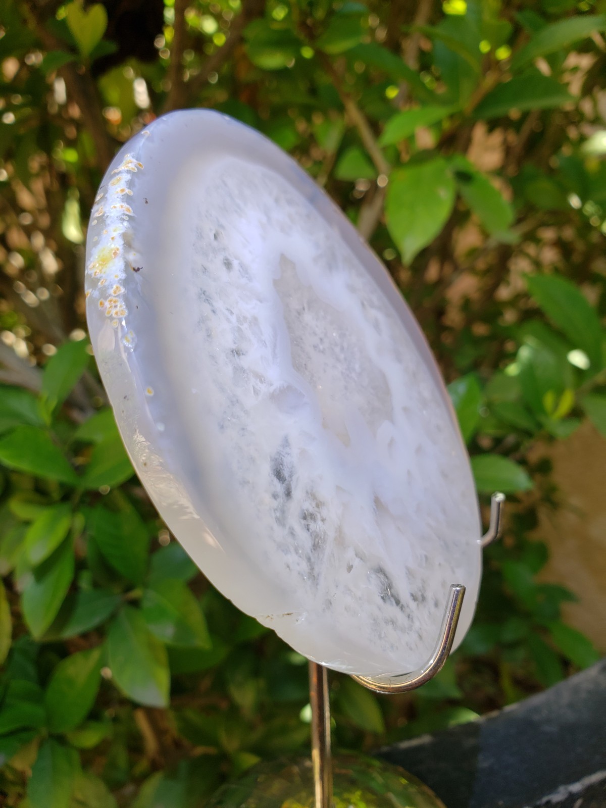 3.75″ Beautiful Rainbow Iris Agate Slab Slice Plate UV, 101g or 3.6 oz