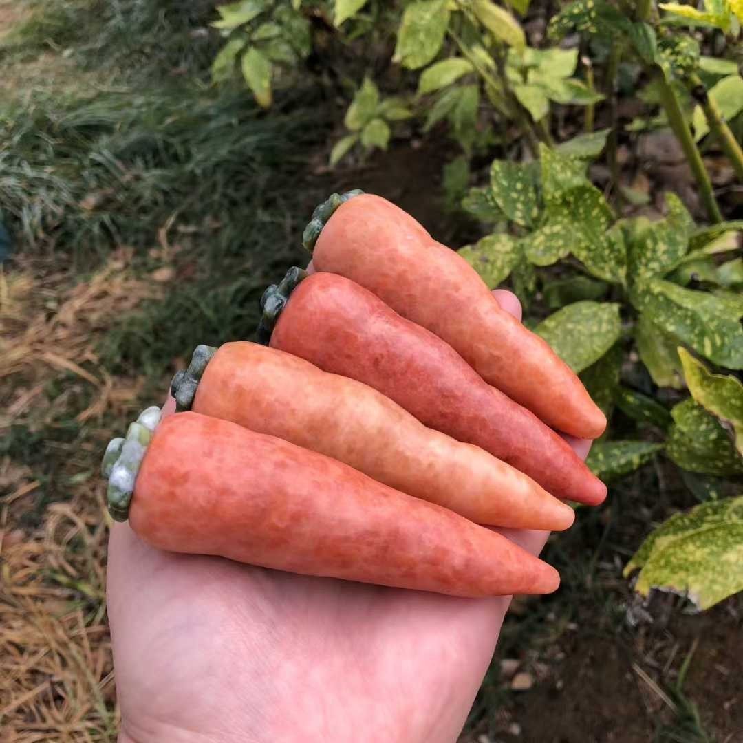 1pc Natural sunstone quartz Carved carrot skull Healing Stone Decor gift