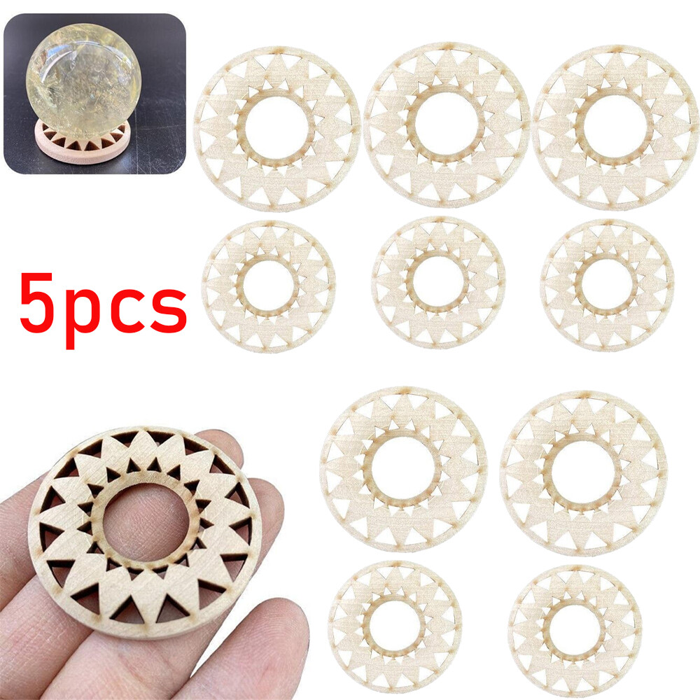 5PC Crystal Ball Stand Wood Sphere Holder Crystal Ball Pedestal Bracket Base New