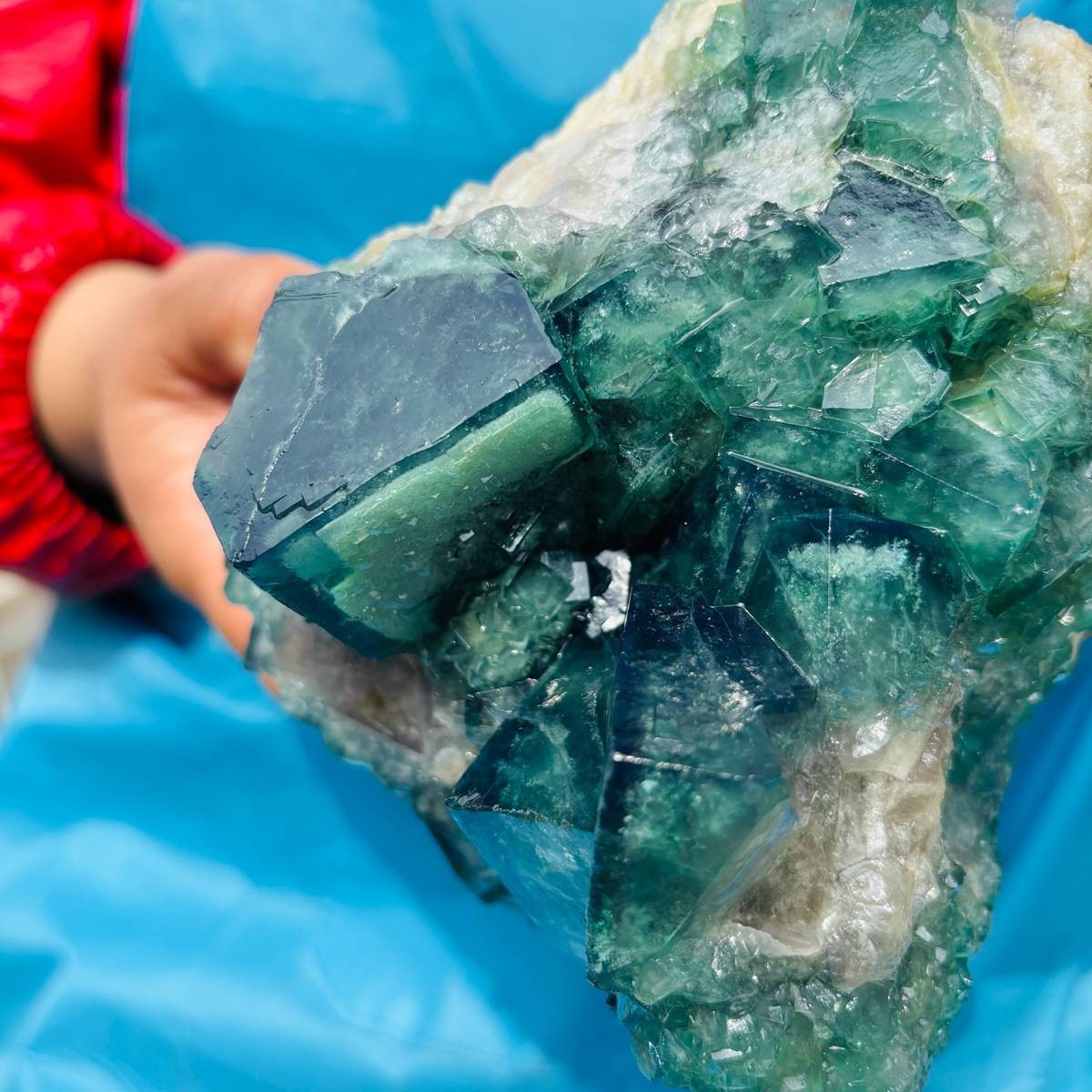 3.93LB Natural Green Fluorite Crystal Cluster Cubic Fluorite Specimen healing
