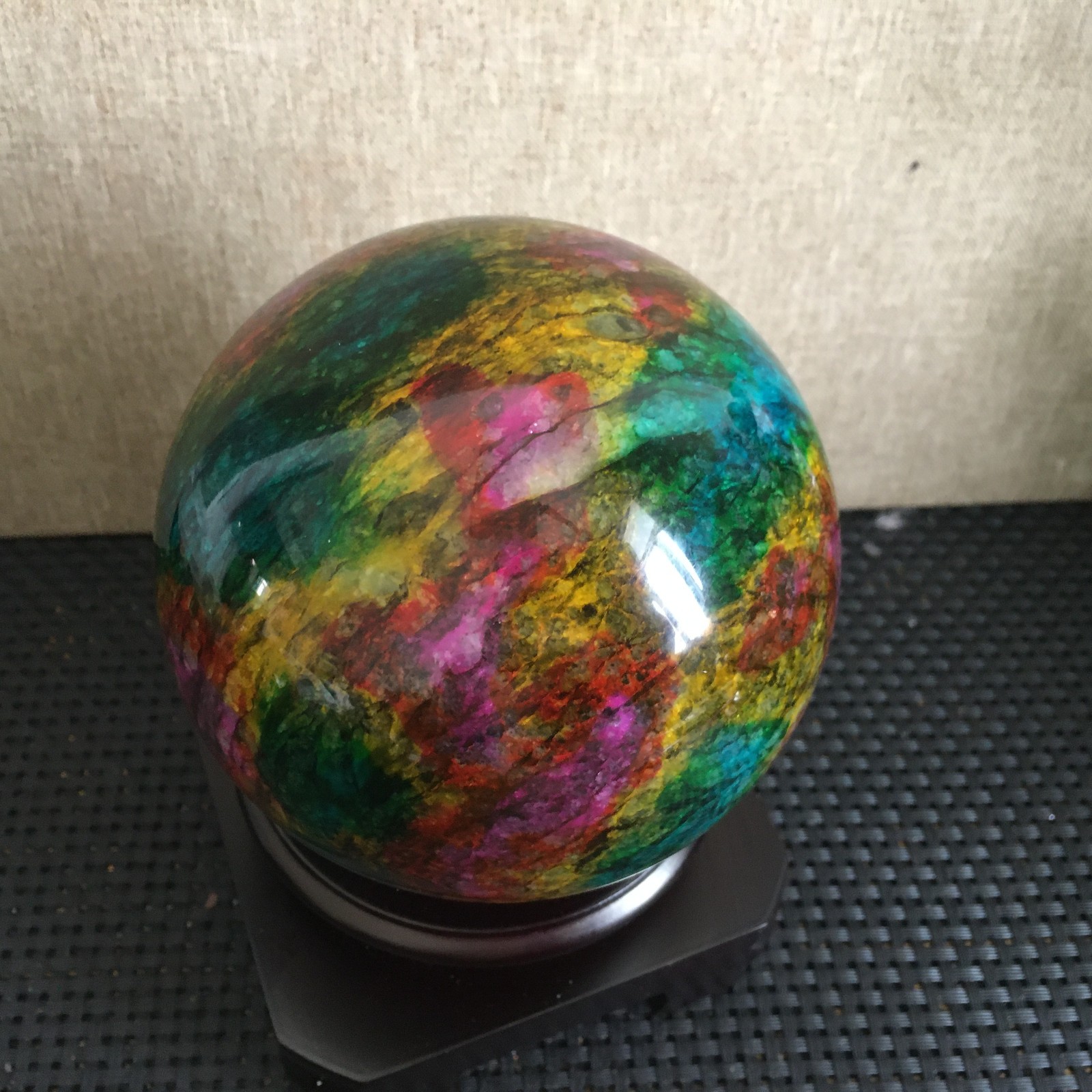 1476g “Seven Colors Jade” crystal sphere specimen -Taiwan China