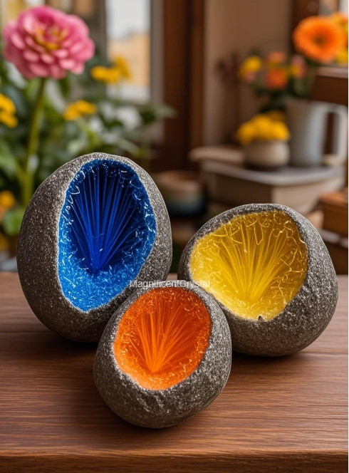 3pc Mineral Art Set Crystal Specimen Home Decor Mineral Collection Healing Gift