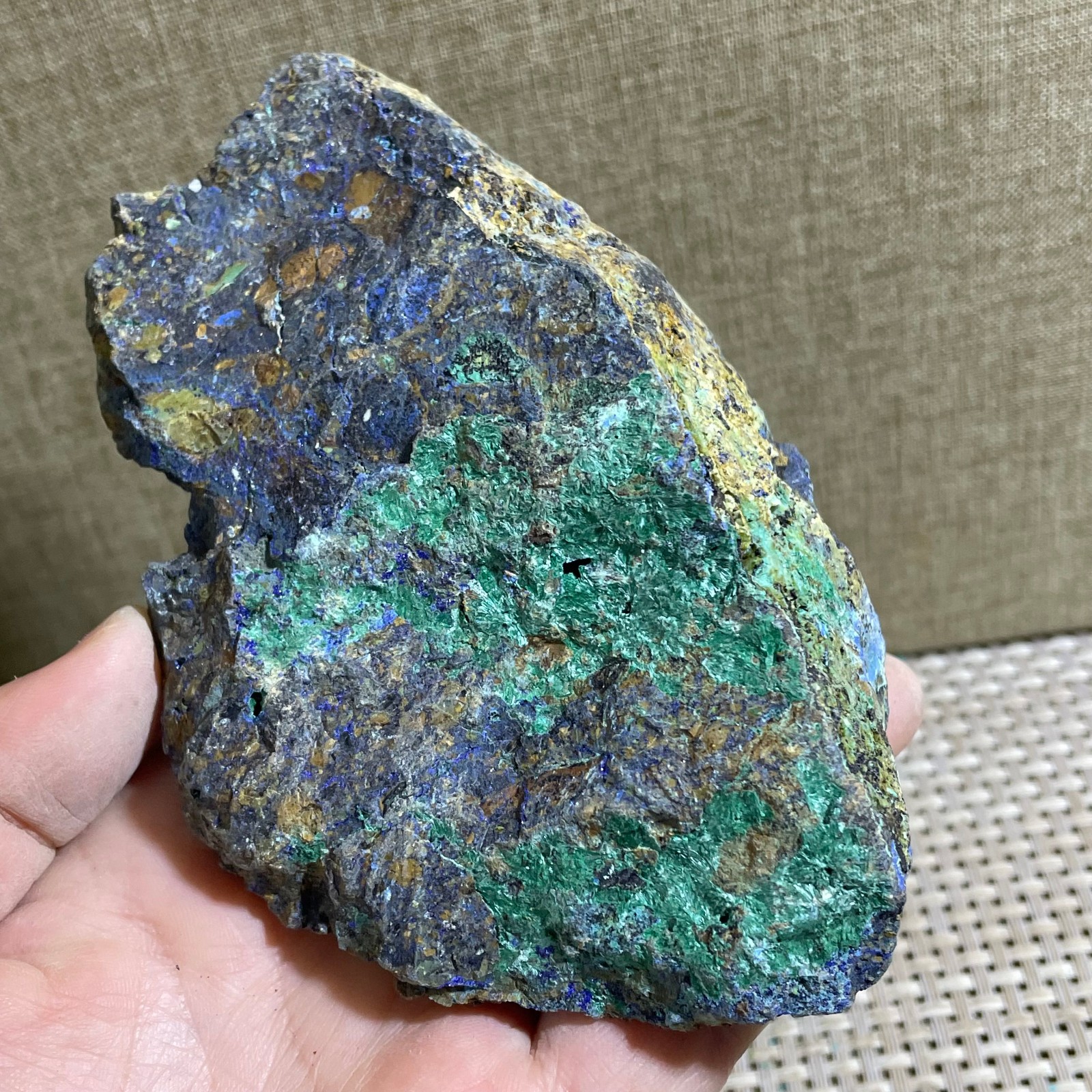 Restoration of Blue Copper Ore Quartz Crystal Mineral Samples 382g