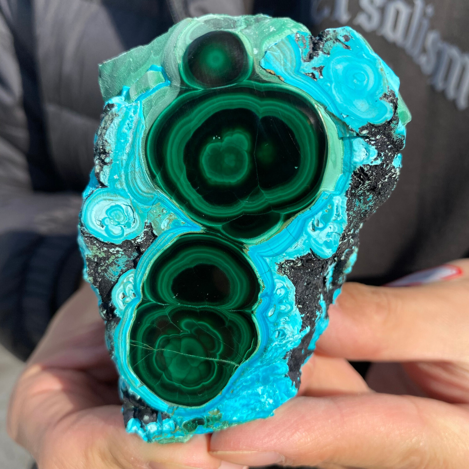 300G Rare Natural Beautiful Chrysocolla/Malachite Crystal Gem Mineral Specimen