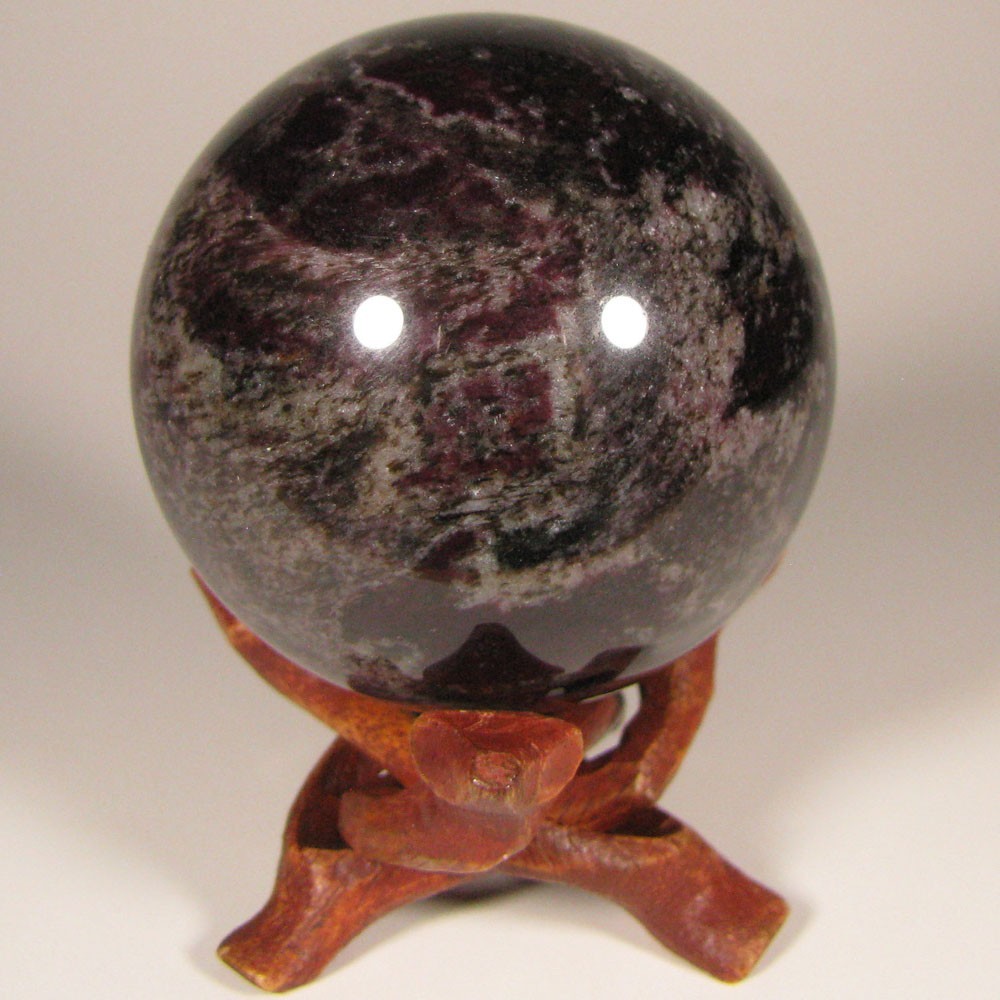 2.1″ PURPLE DUMORTIERITE Gemstone Sphere Ball w/ Stand – India – 54mm