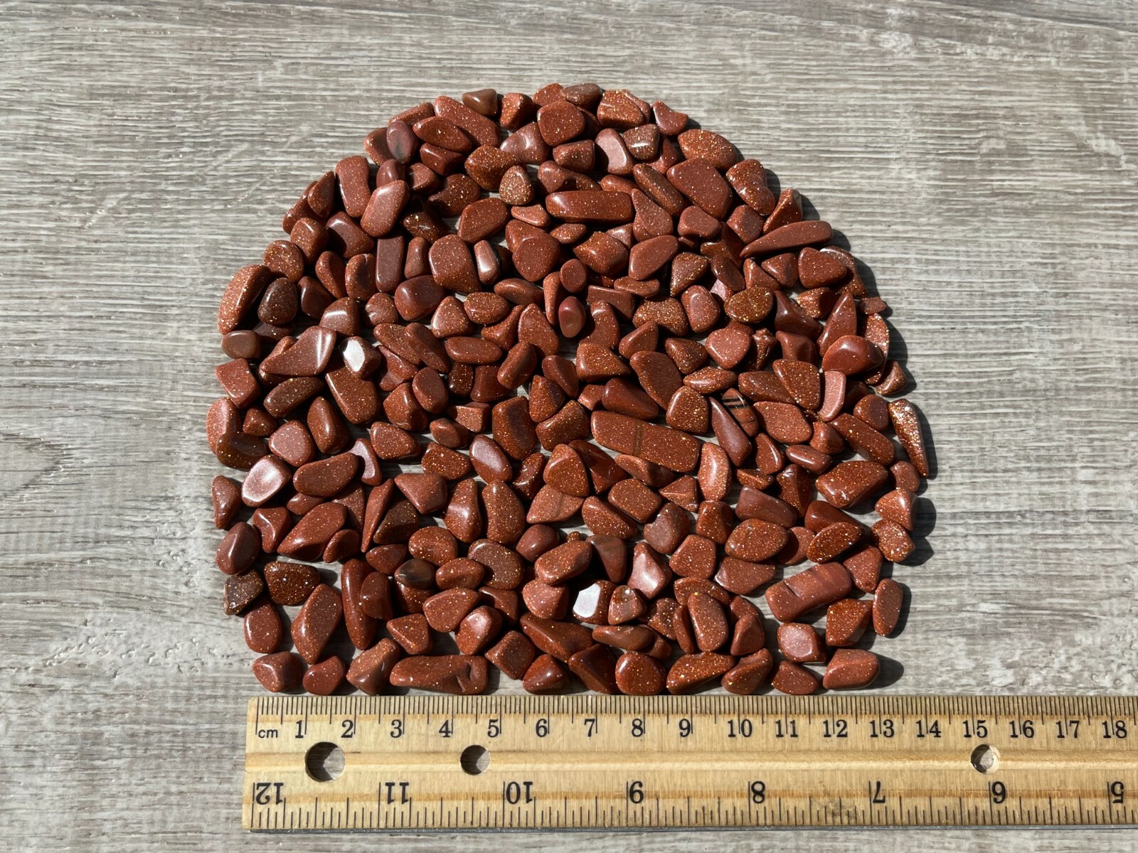 Grade A++ Red Goldstone Semi Tumbled Gemstone Mini Chips 6- 15mm, Bulk Lot