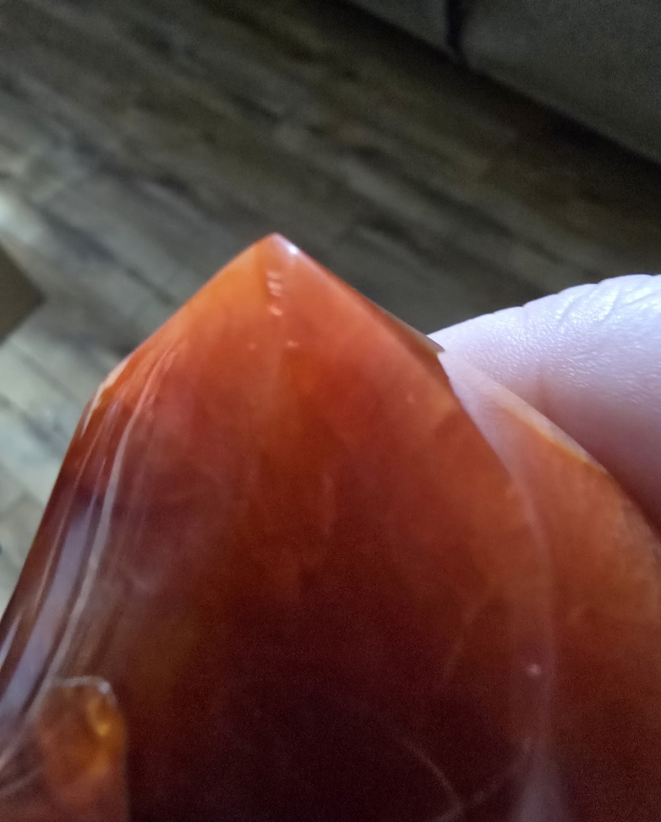 Polished Red Carnelian Flame Display Specimen, 268g, 4.5 Inches Not Damaged