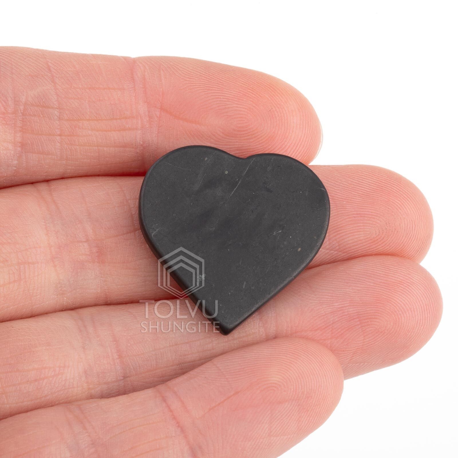 Shungite plate Heart shape, EMF protection sticker made of shungite stone, Tolvu