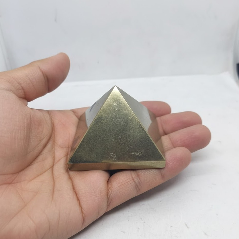Pyrite Pyramid Handmade | Certified Wealth Crystal for Abundance & Protection